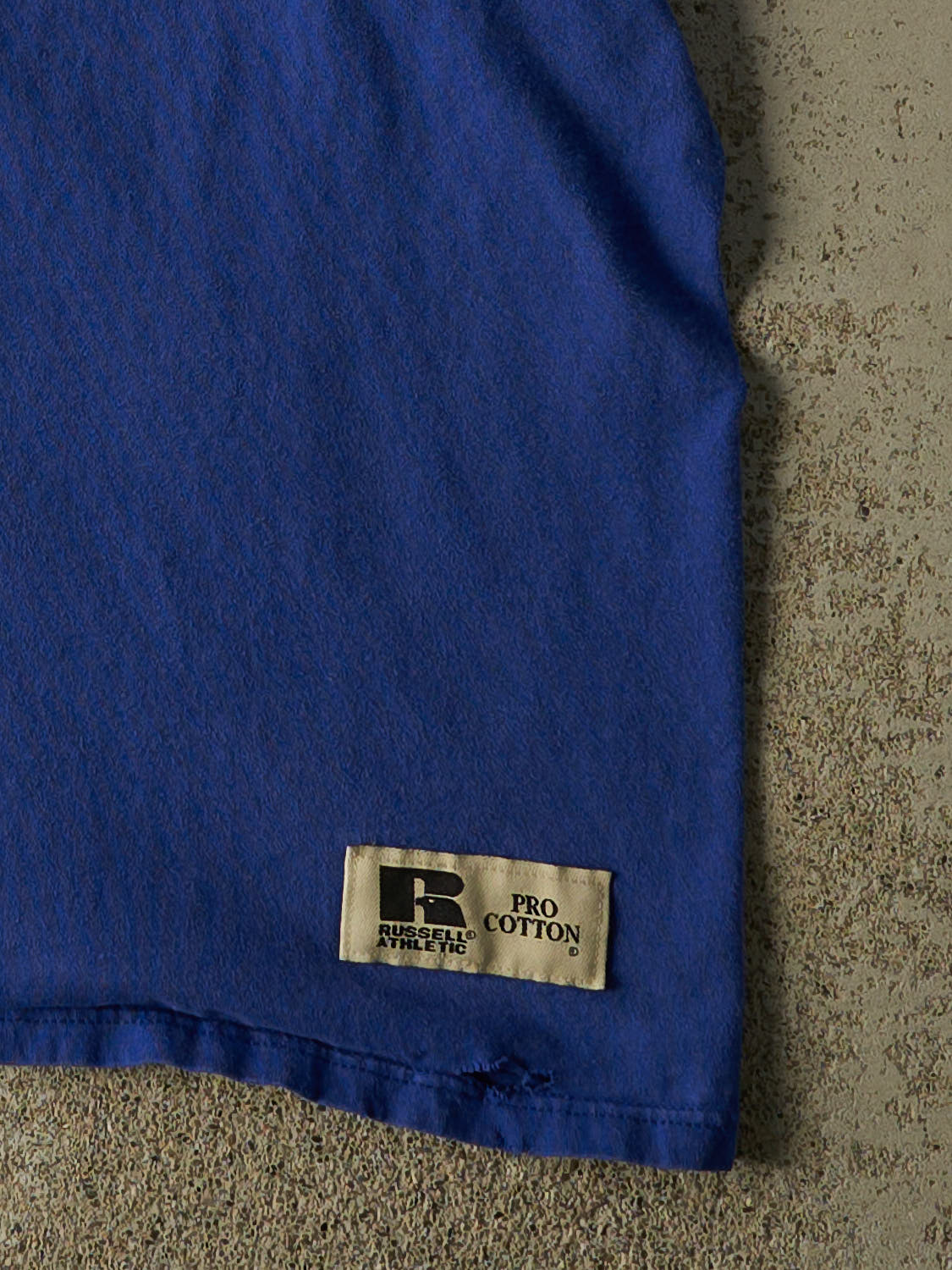 Vintage 90s Blue Russell Athletic Embroidered Pocket Tee (XL/XXL)