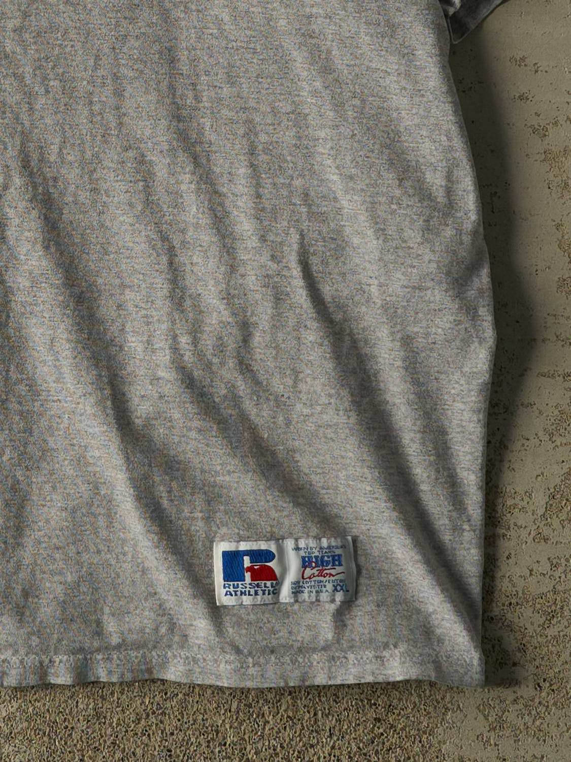 Vintage 90s Grey Russell Athletic Blank Pocket Tee (XXL)