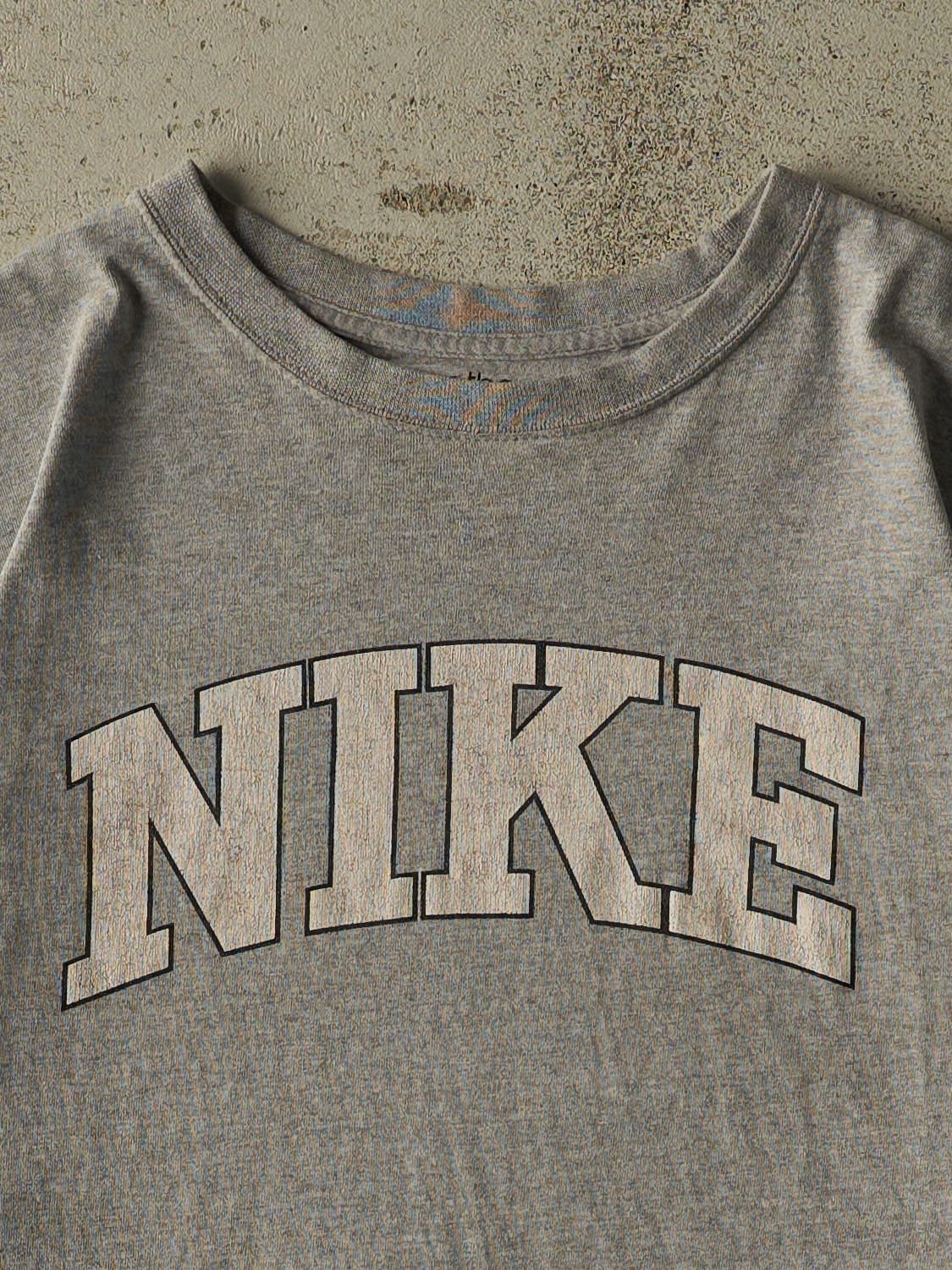 Vintage Y2K Grey Nike Logo Tee (XL)