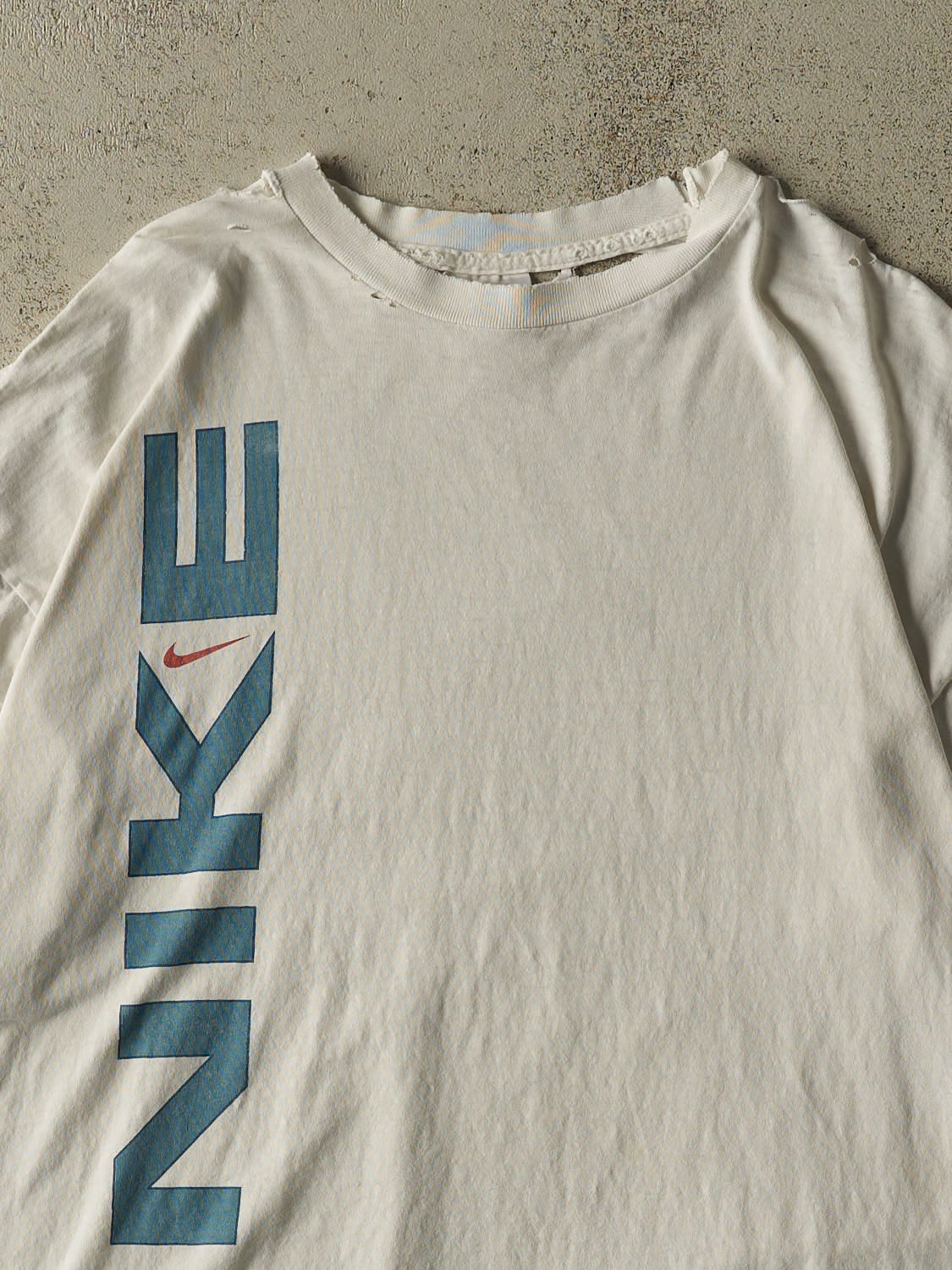 Vintage 90s White Nike Logo Tee (L/XL)