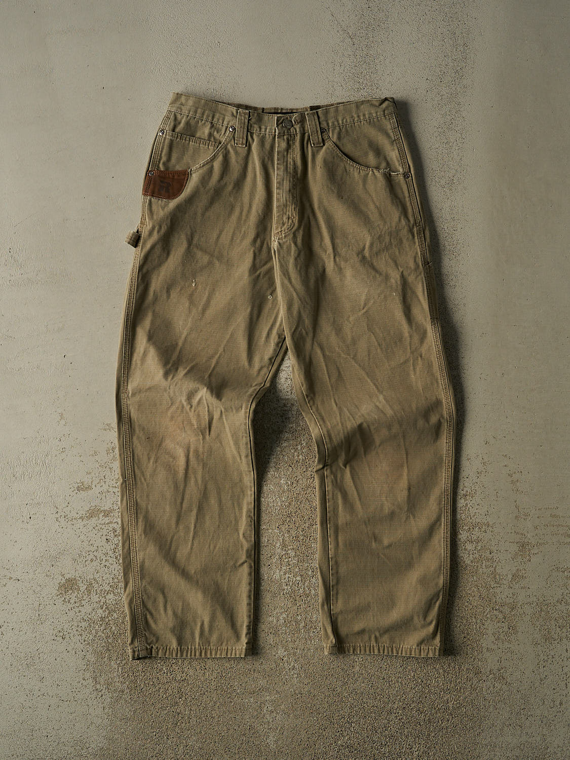 Vintage 90s Beige Wrangler Riggs Ripstop Carpenter Pants (33x31)