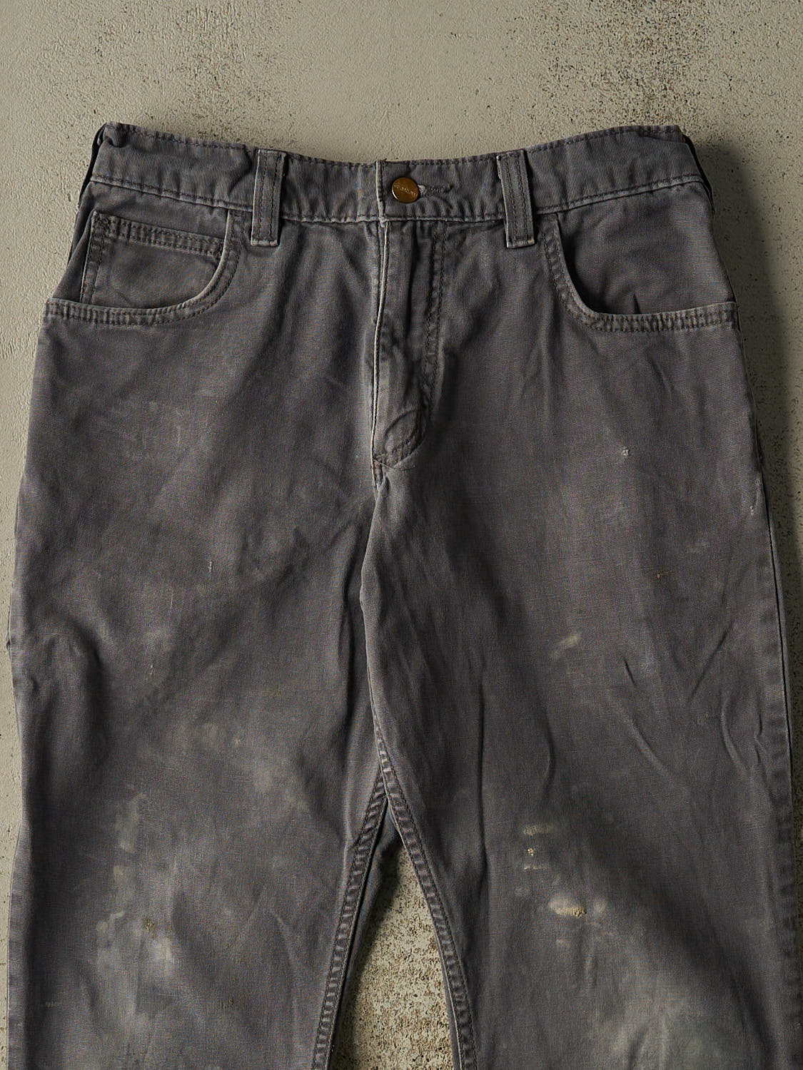 Vintage Y2K Grey Carhartt Slim Fit Work Pants (30x28.5)