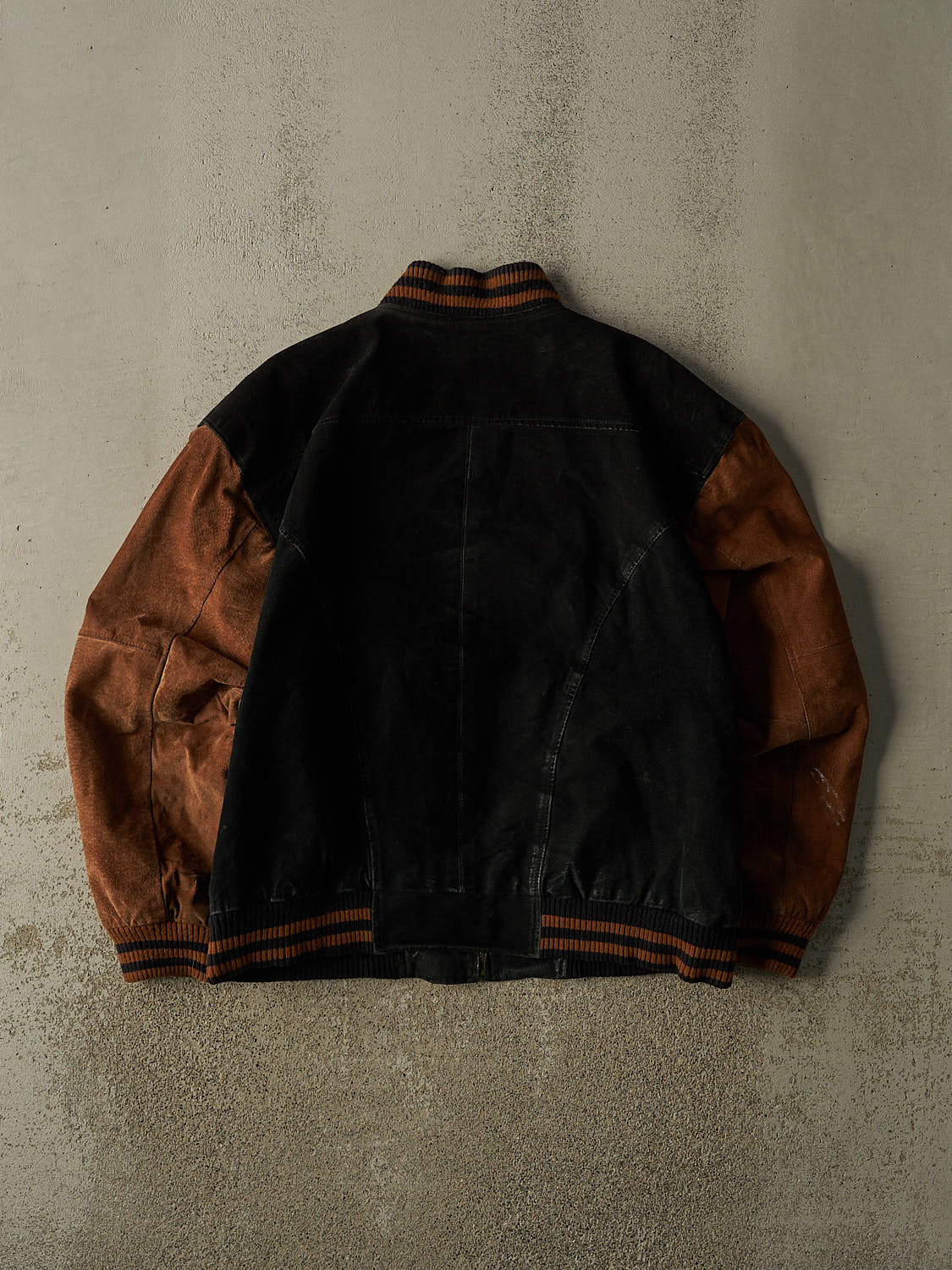 Vintage 90s Black Suede Bomber Jacket (XL)