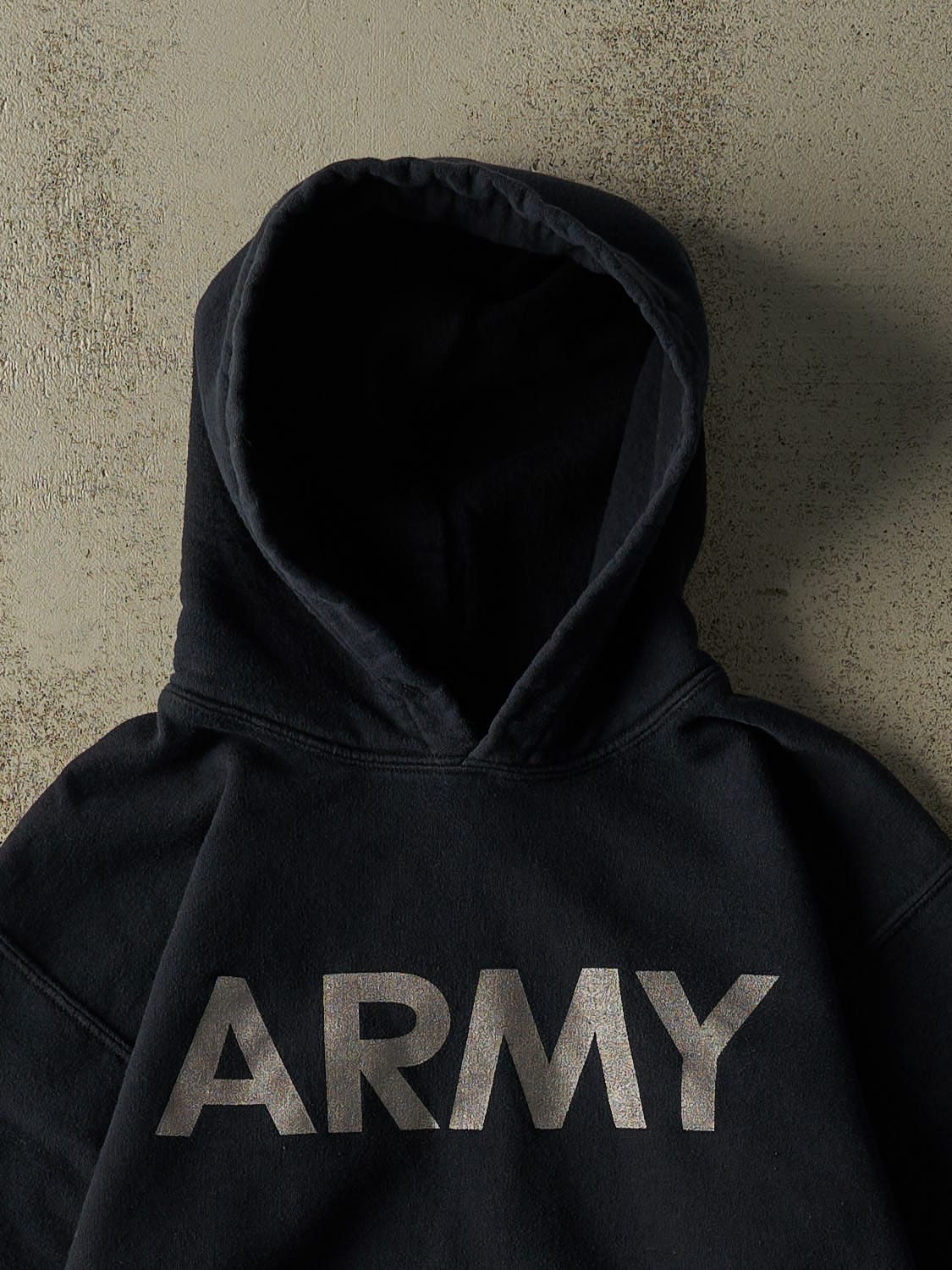 Vintage 90s Faded Black US Army Hoodie (XXS/XS)