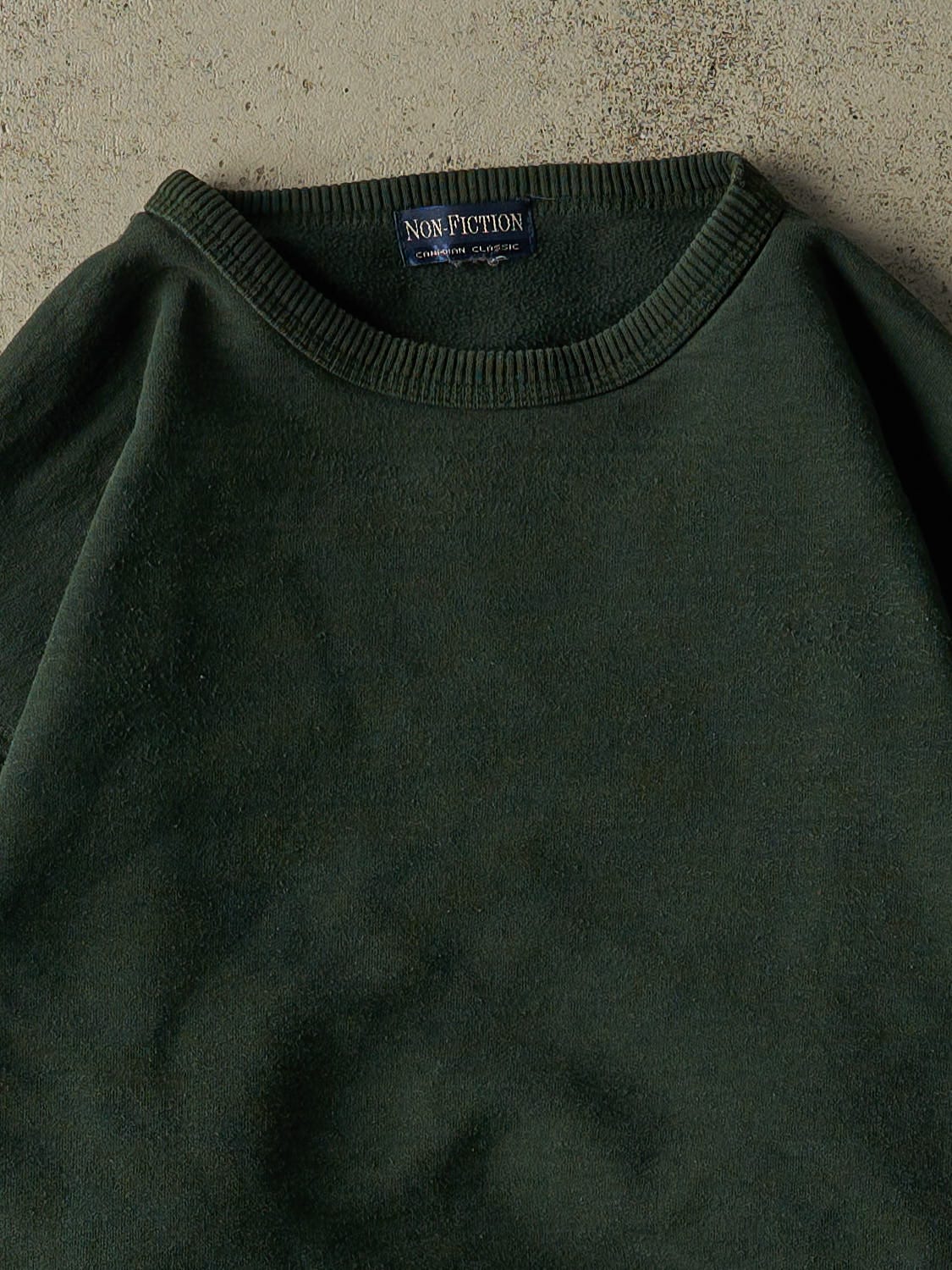 Vintage 90s Green Non Fiction Blank Crewneck (L)