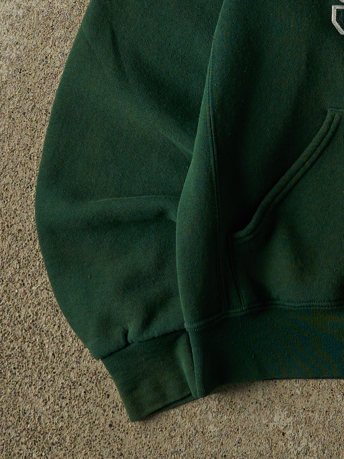 Vintage Y2K Sun Faded Green Russell Athletic Michigan State University Hoodie (XS/S)