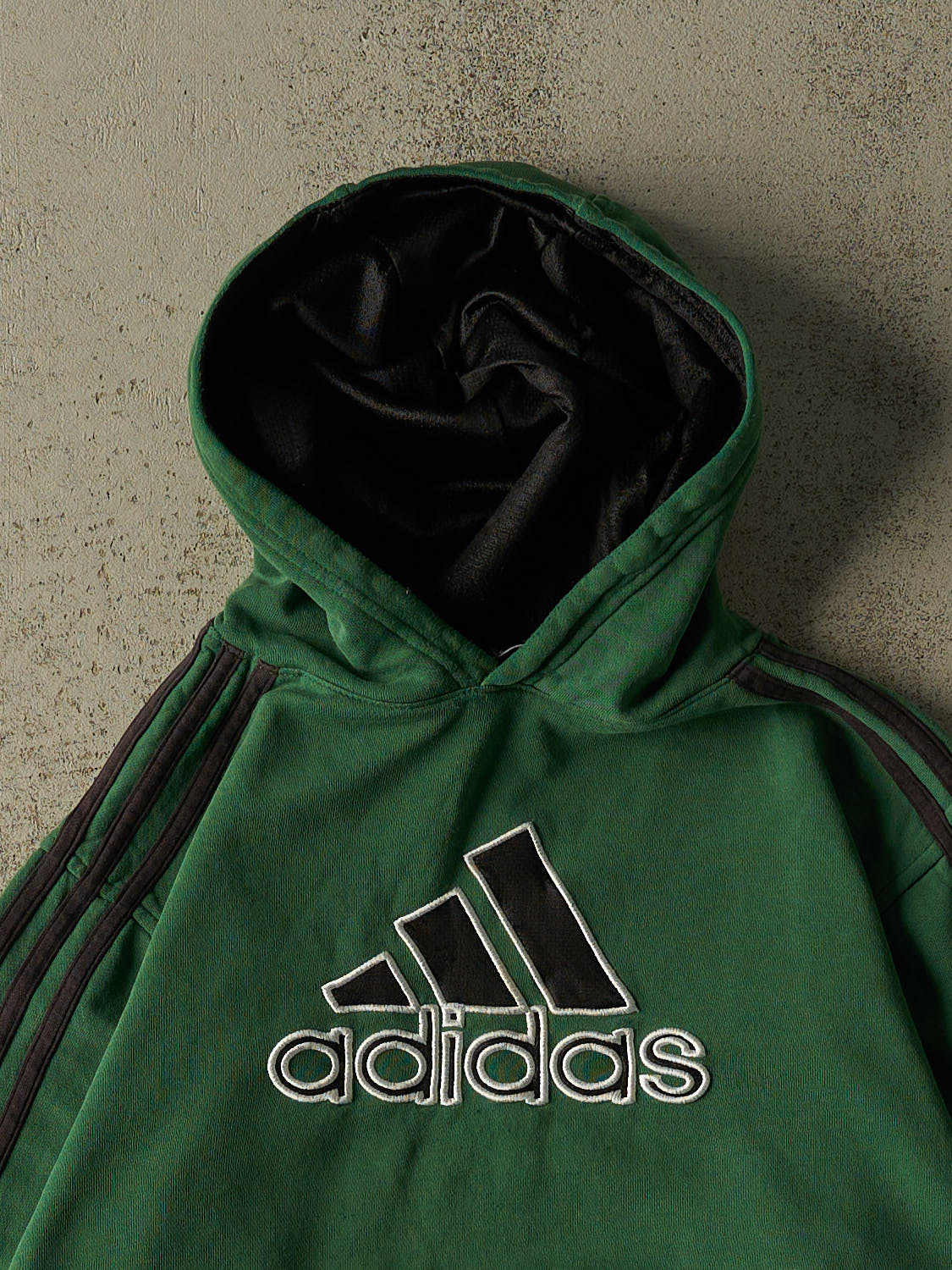 Vintage Y2K Green Adidas Embroidered Hoodie (S/M)