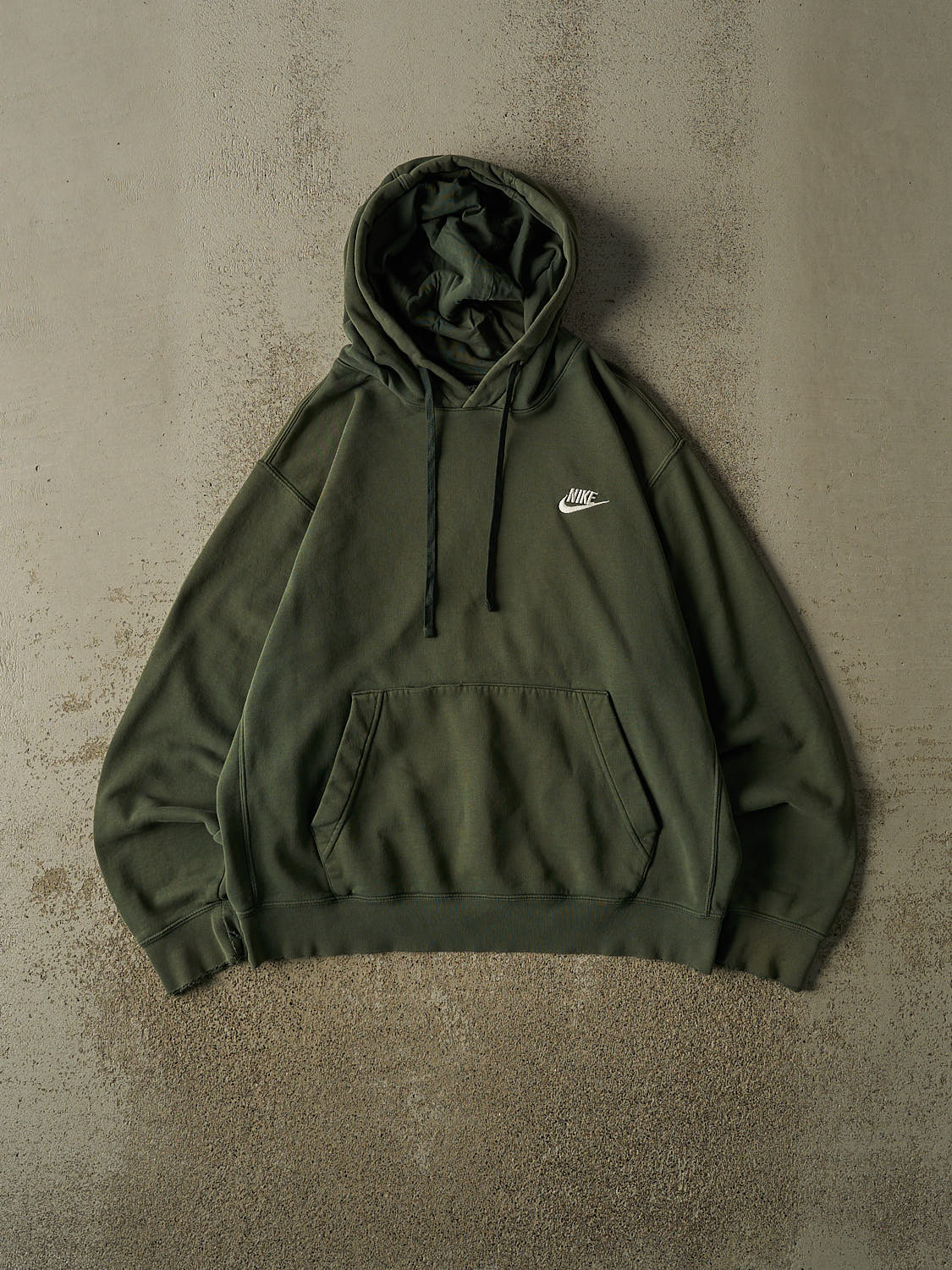 Vintage Y2K Sun Faded Green Nike Embroidered Hoodie (S/M)