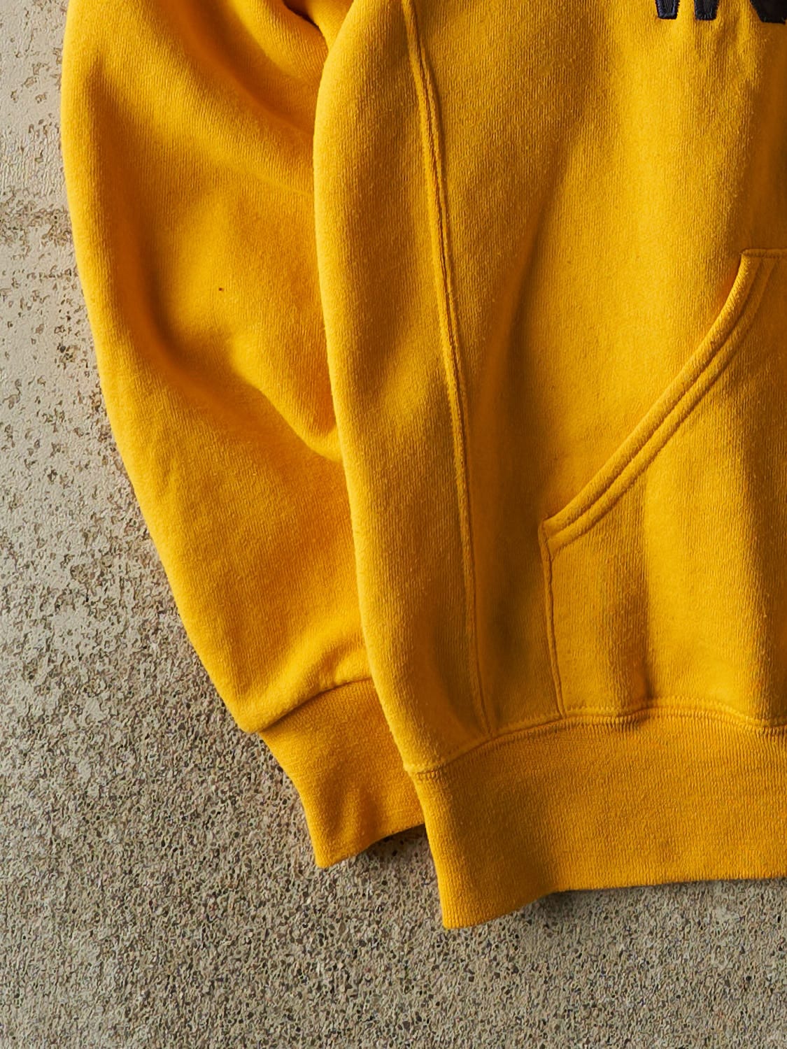 Vintage 90s Yellow Russell Athletic University of Michigan Hoodie (M)