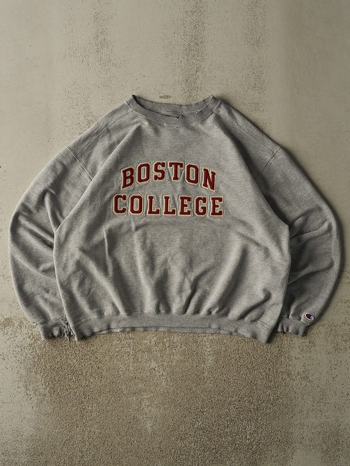 Vintage 90s Grey Champion Reverse Weave Boston College Crewneck (L/XL)