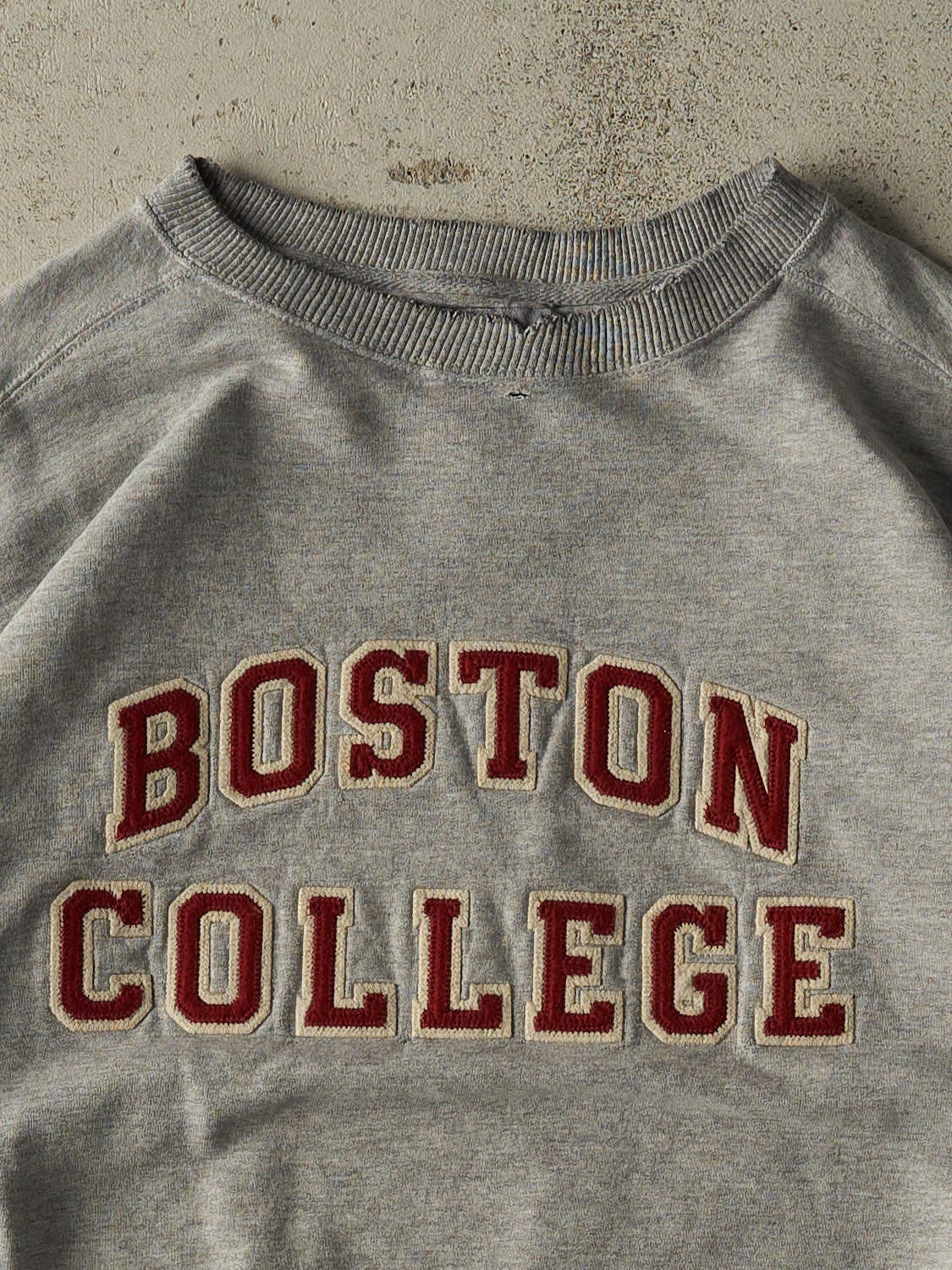 Vintage 90s Grey Champion Reverse Weave Boston College Crewneck (L/XL)