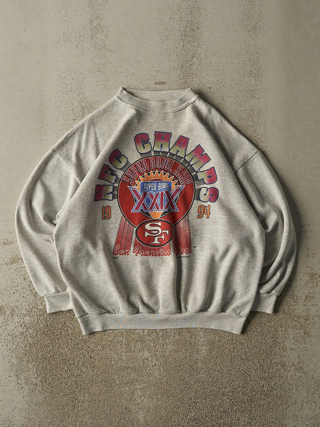 Vintage 94' Grey San Francisco 49ers NFC Champions Crewneck (M/L)