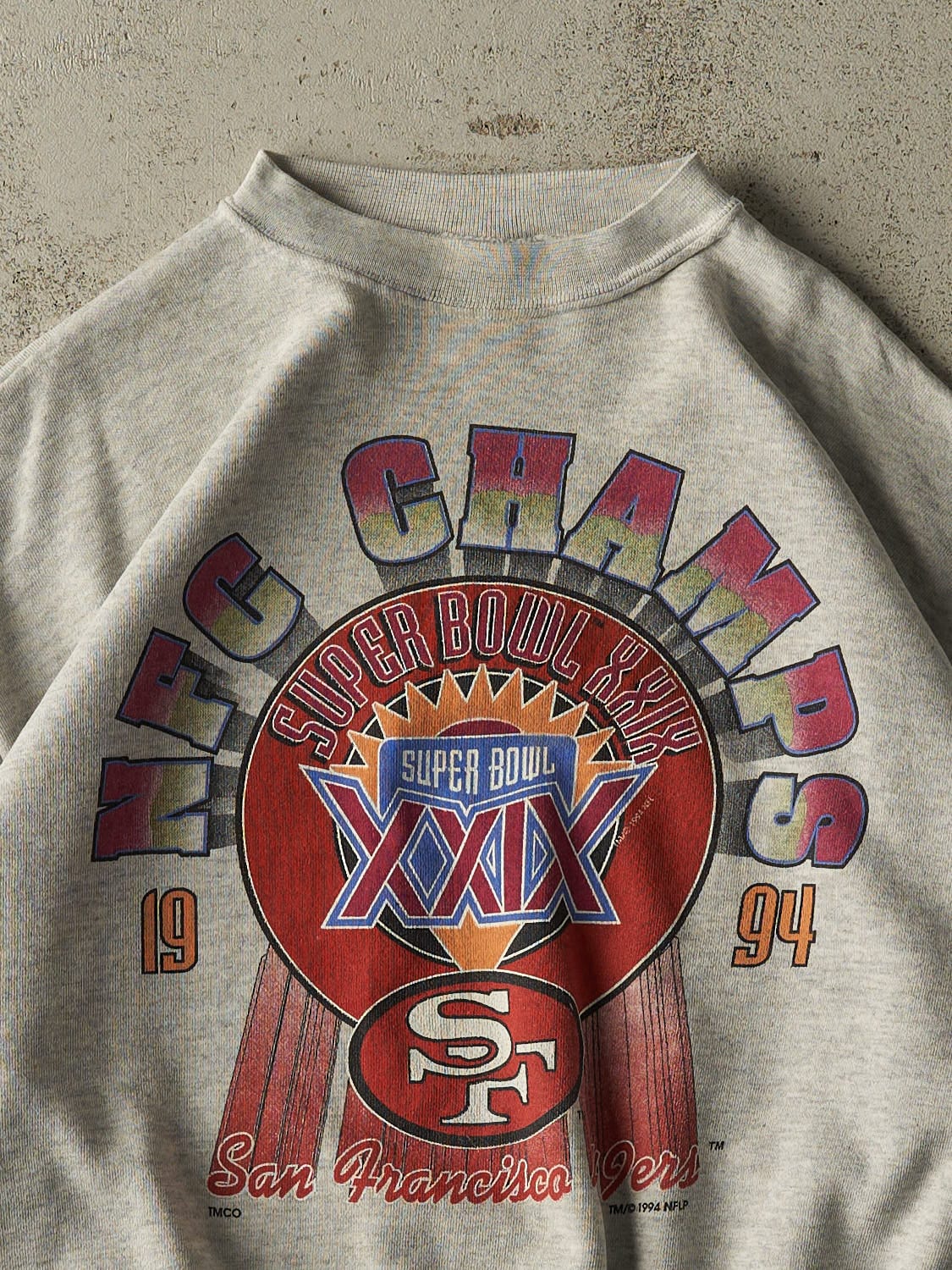 Vintage 94' Grey San Francisco 49ers NFC Champions Crewneck (M/L)