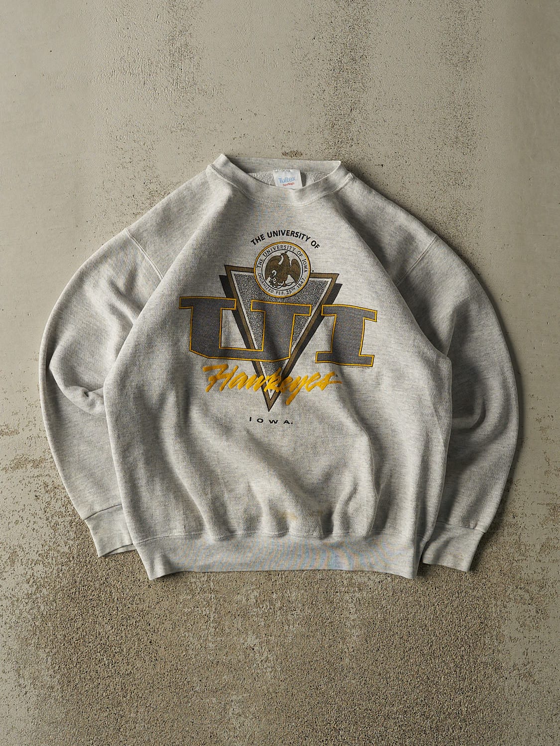 Vintage 80s Heather Grey University of Iowa Crewneck (S/M)