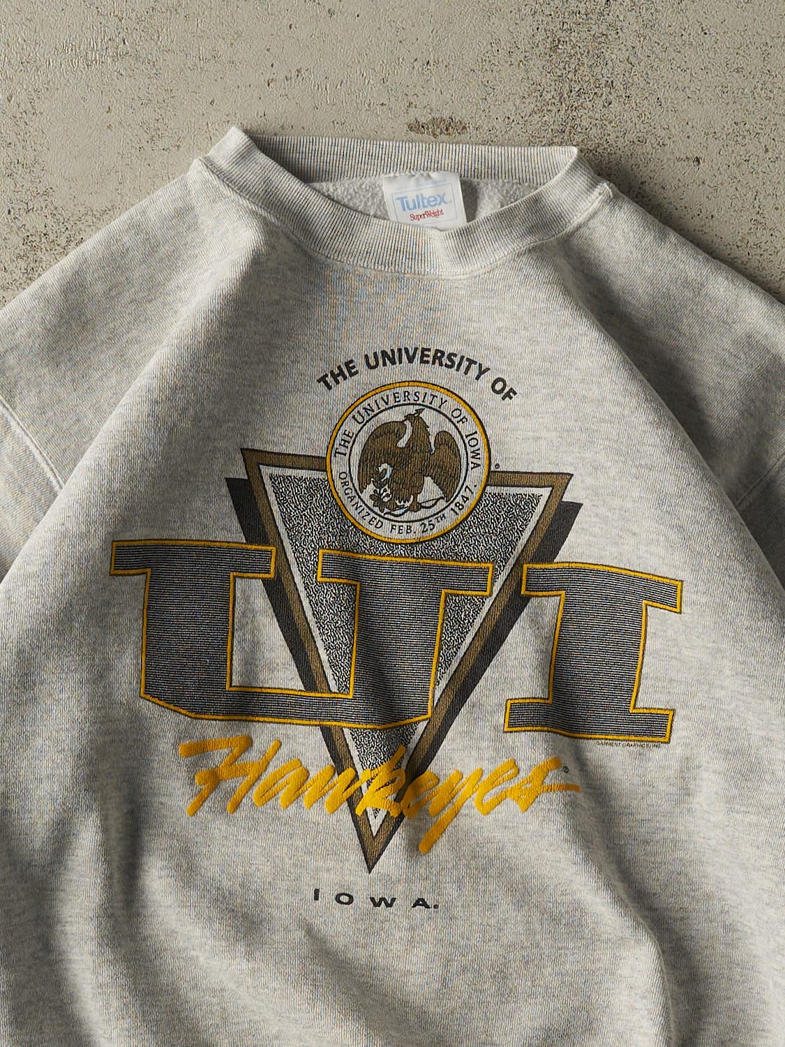Vintage 80s Heather Grey University of Iowa Crewneck (S/M)