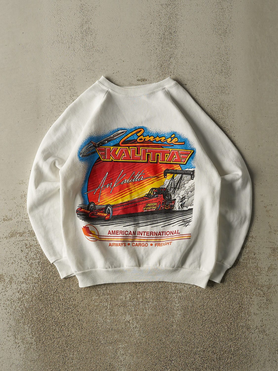 Vintage 90s White Connie Ekalitta Racing Crewneck (S/M)