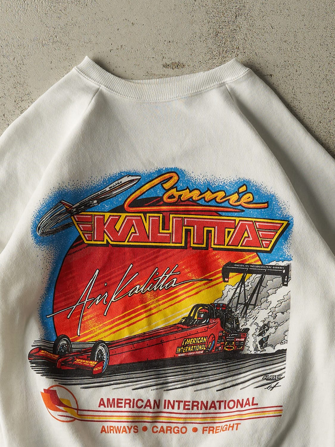 Vintage 90s White Connie Ekalitta Racing Crewneck (S/M)