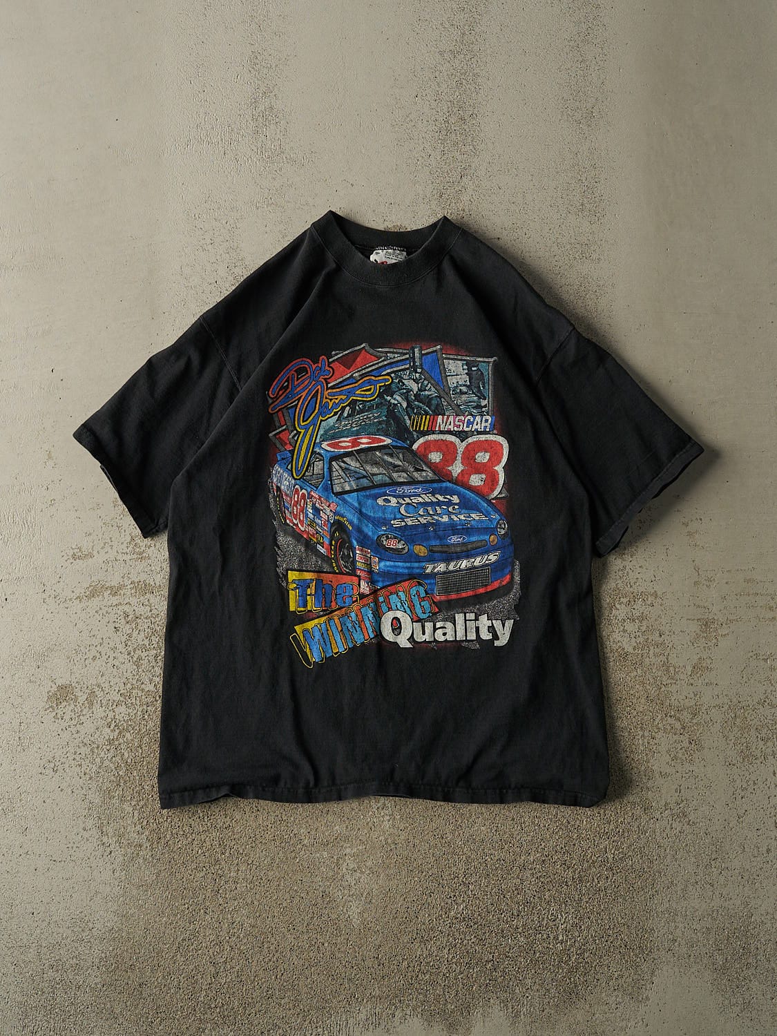 Vintage 90s Black Dale Jarrett Nascar Tee (XL)