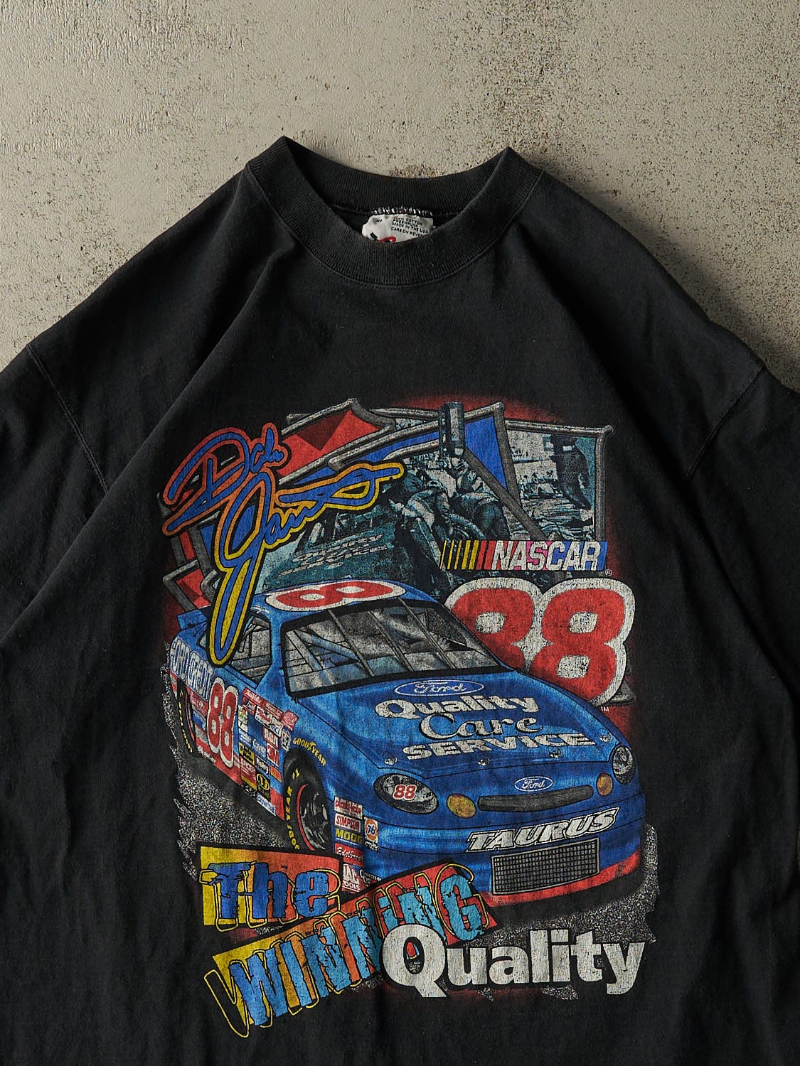 Vintage 90s Black Dale Jarrett Nascar Tee (XL)