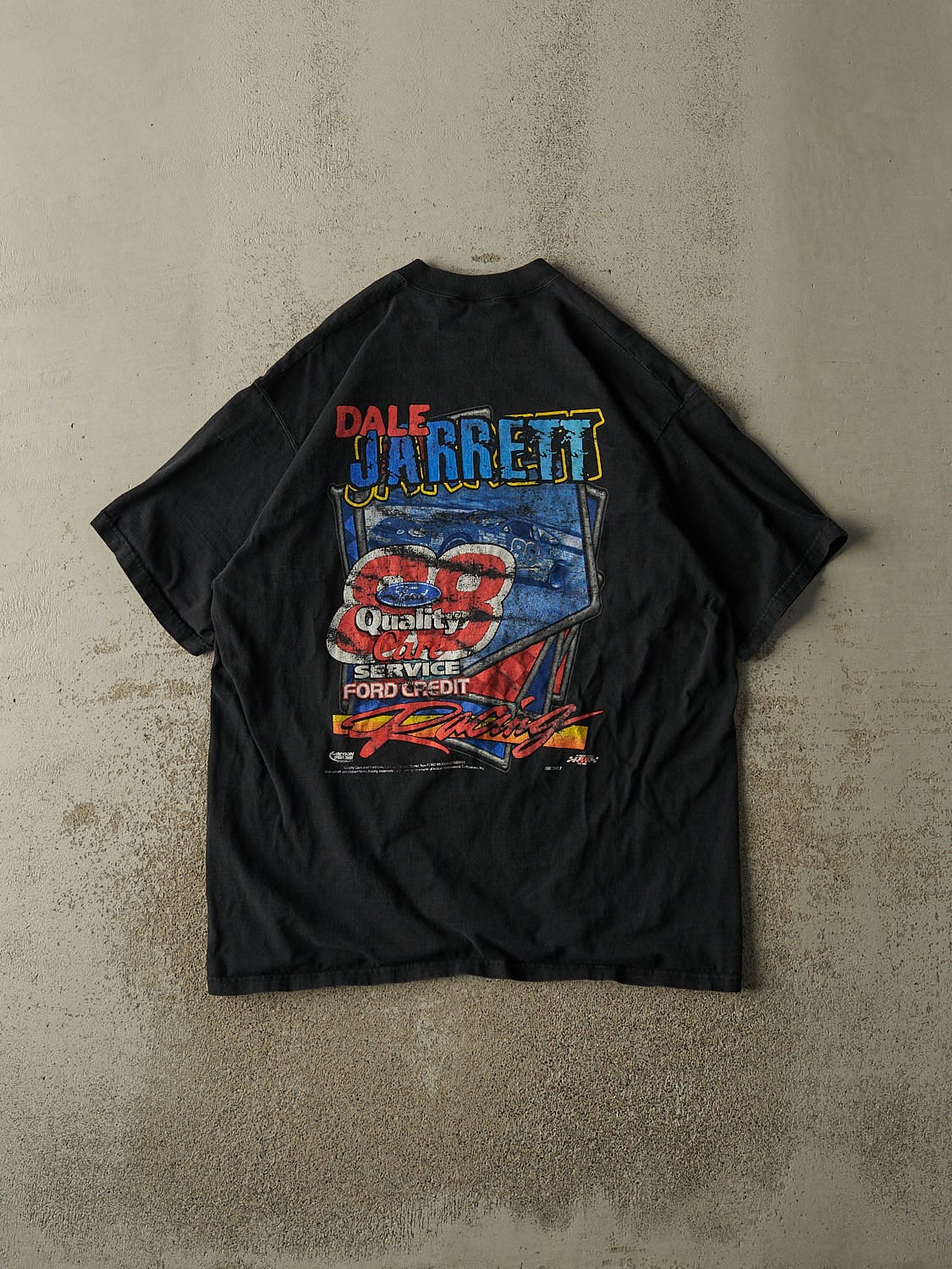 Vintage 90s Black Dale Jarrett Nascar Tee (XL)