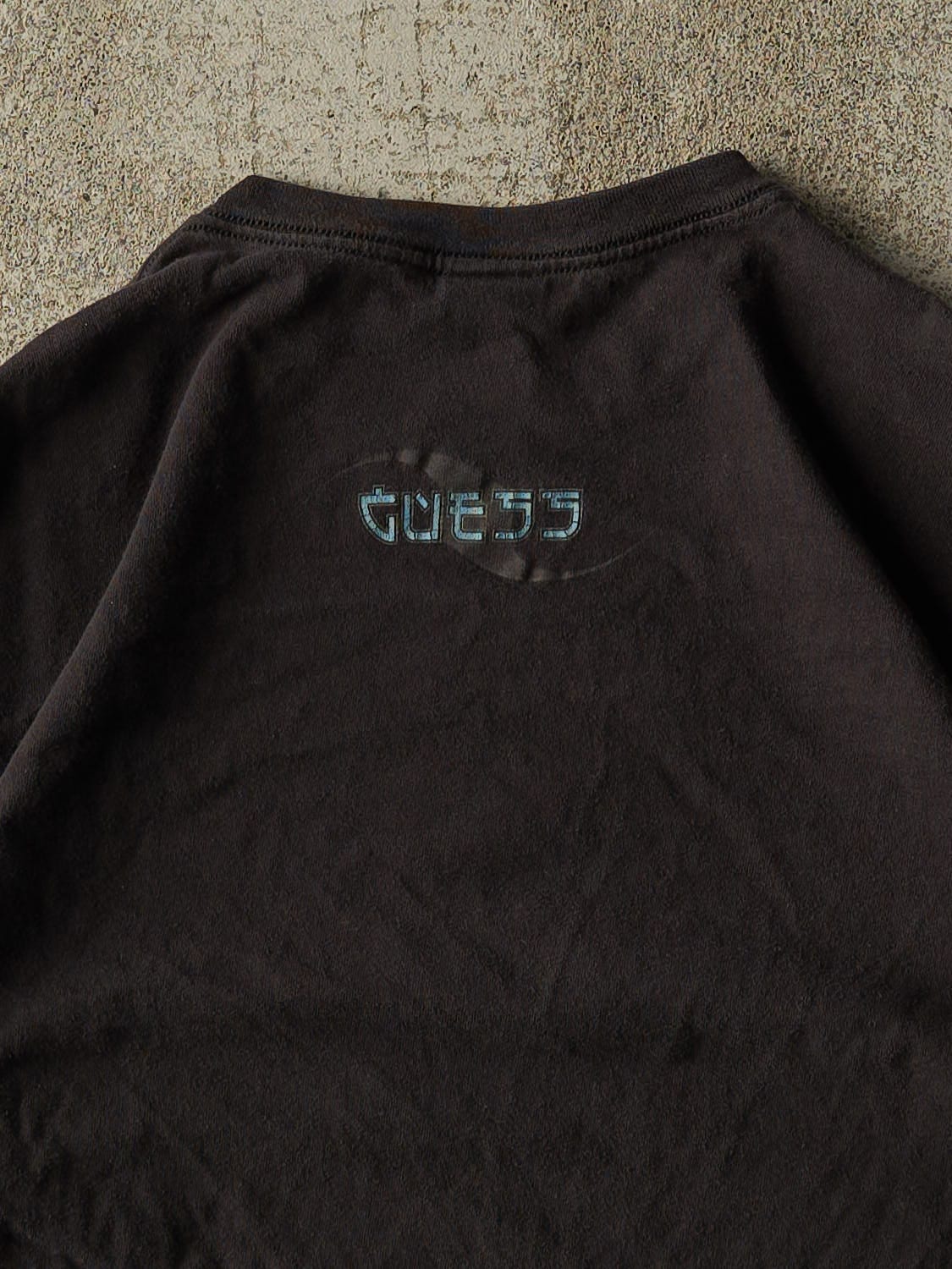 Vintage 90s Faded  Black Guess Jeans Long Sleeve (L/XL)