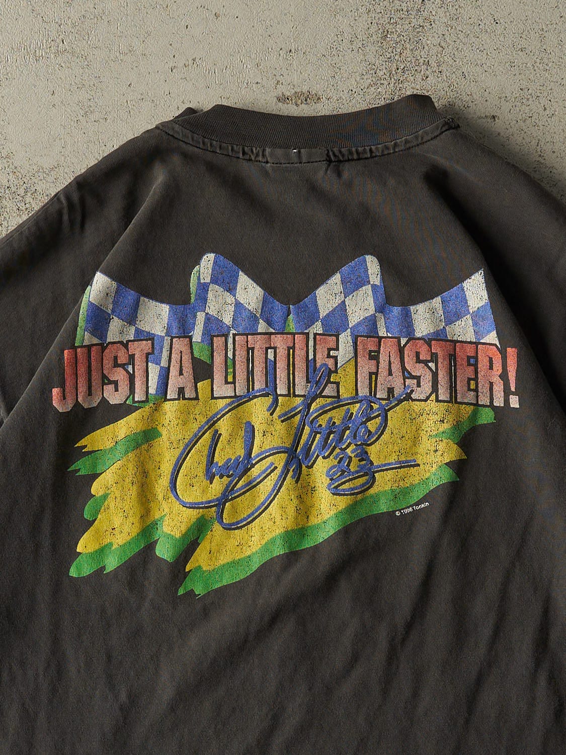 Vintage 96' Black Chad Little John Deere Racing Single Stitch Tee (L/XL)