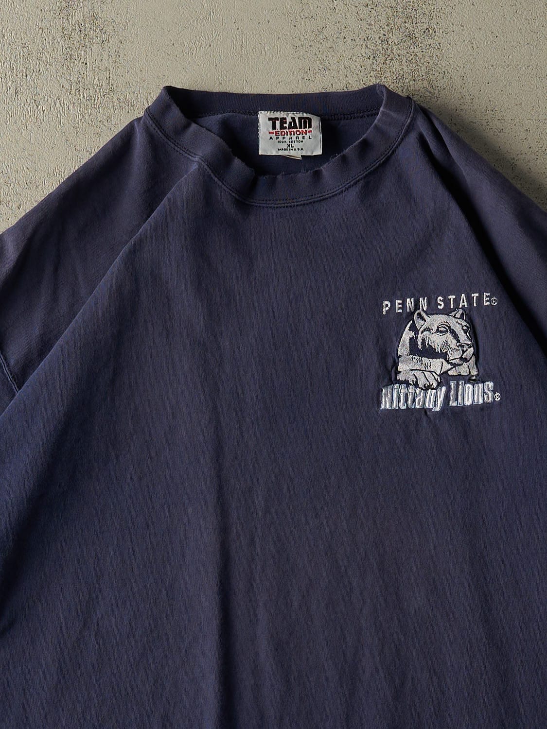 Vintage 90s Navy Blue Penn State Nittany Lions Embroidered Tee (XXL)