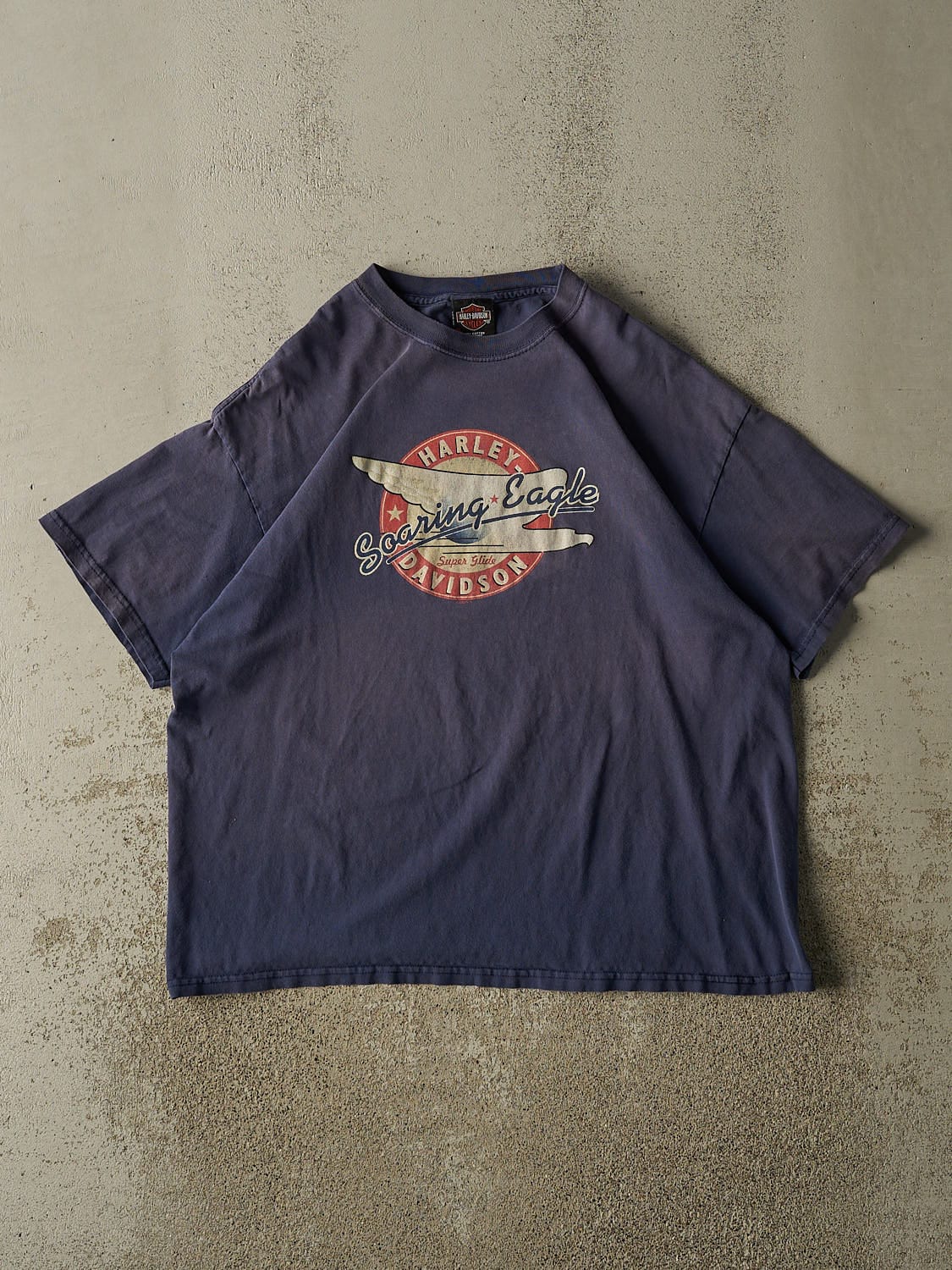 Vintage 03' Sun Faded Navy Harley Davidson Ohio Tee (L/XL)