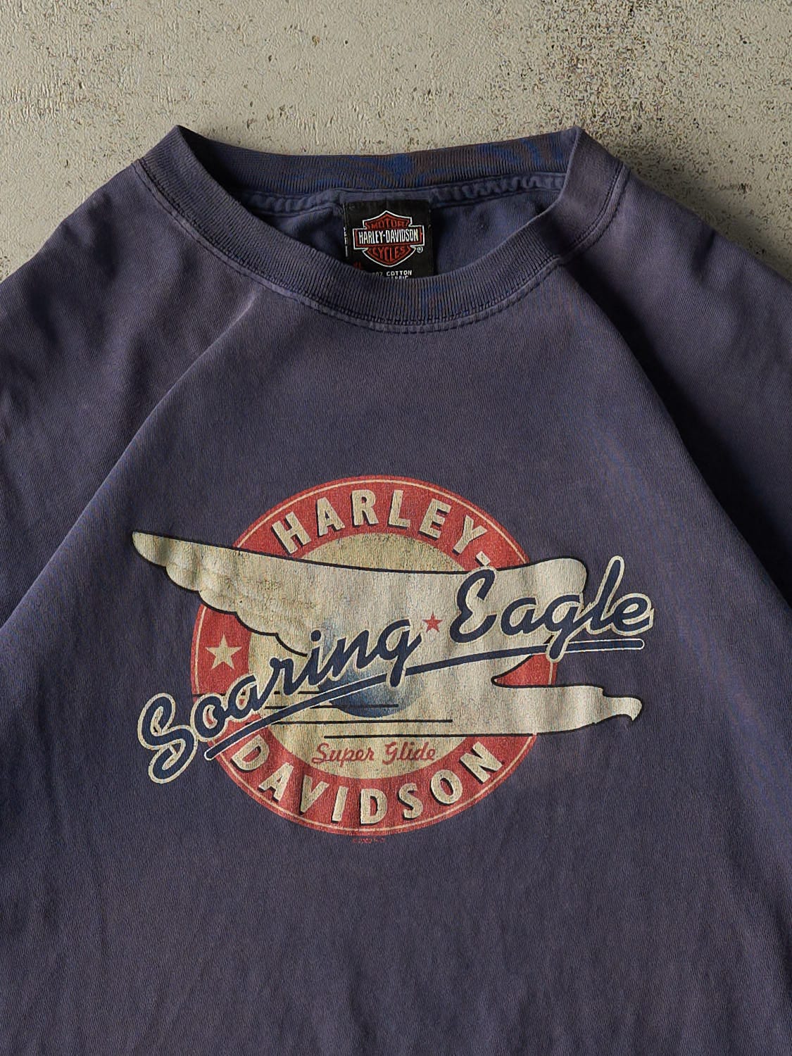Vintage 03' Sun Faded Navy Harley Davidson Ohio Tee (L/XL)