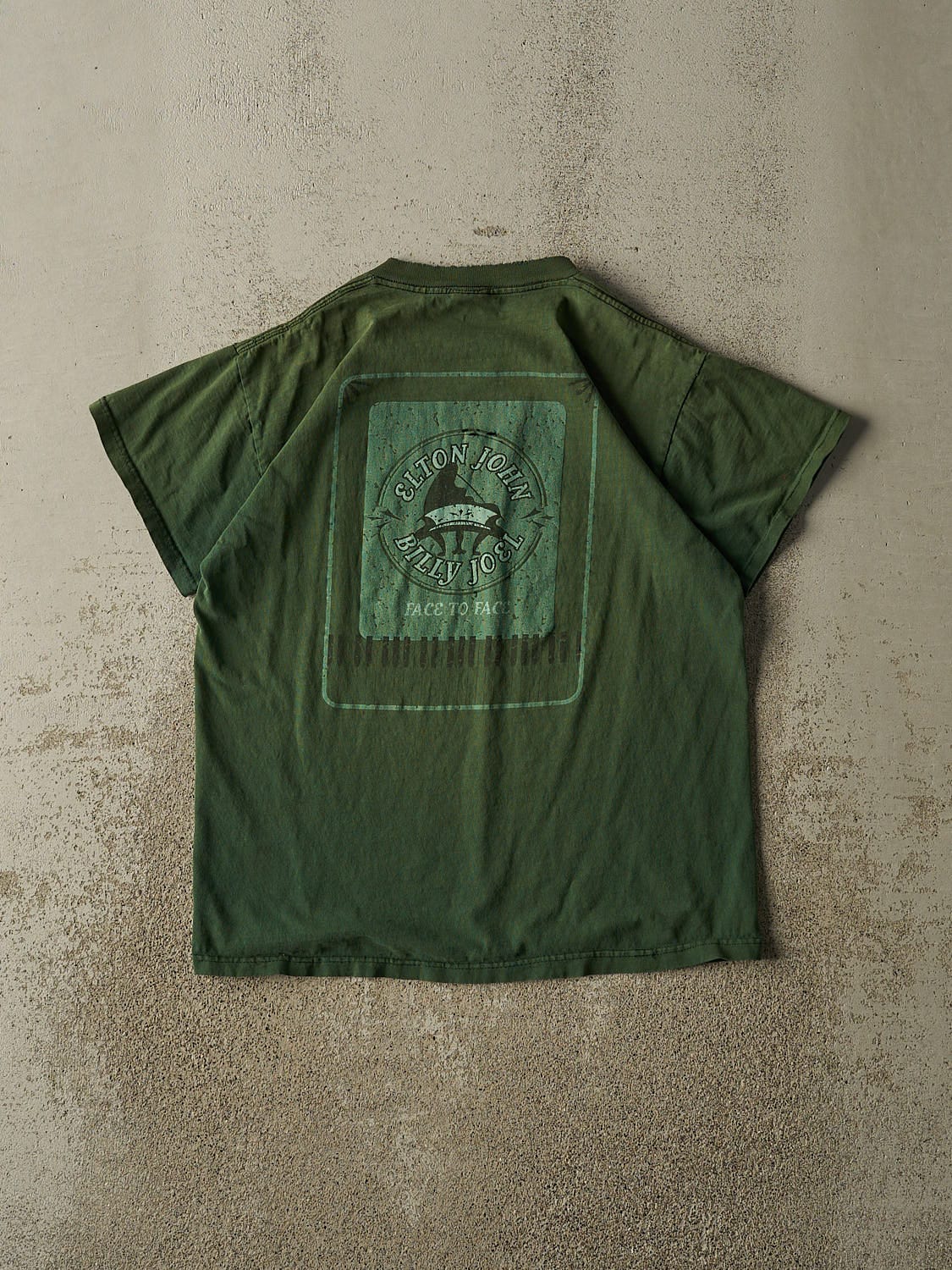 Vintage 02' Green Elton John x Billy Joel "Face to Face" Tour Tee (M/L)