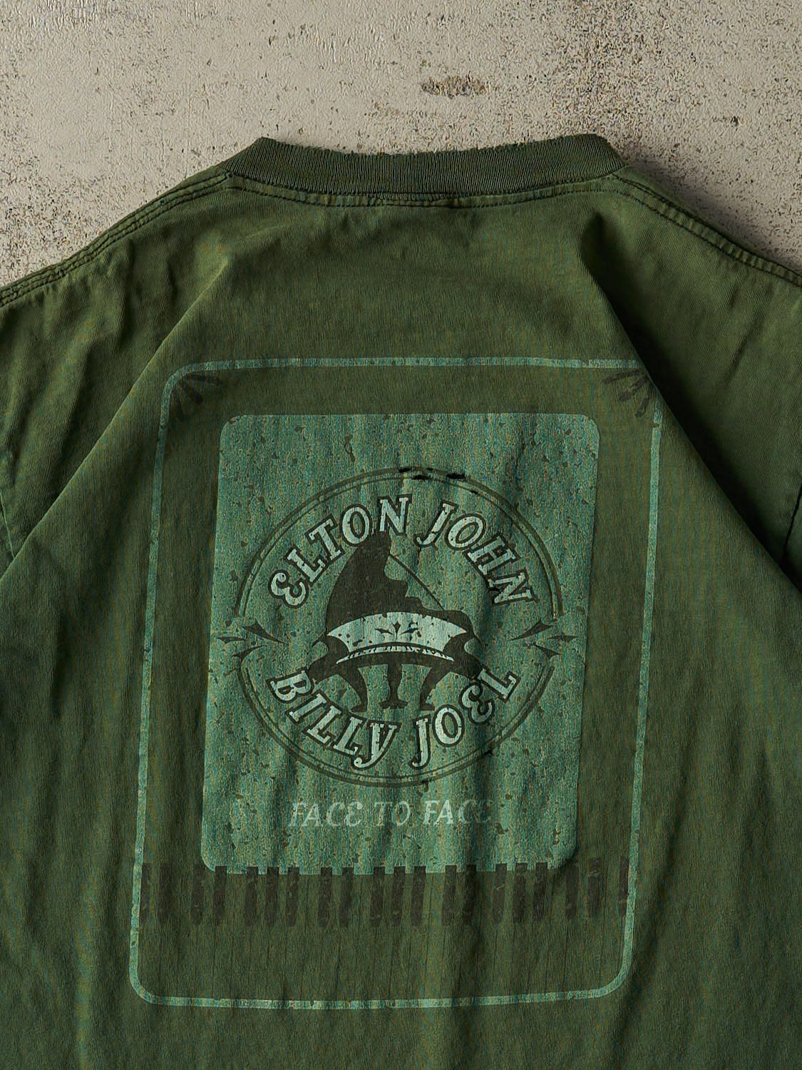 Vintage 02' Green Elton John x Billy Joel "Face to Face" Tour Tee (M/L)