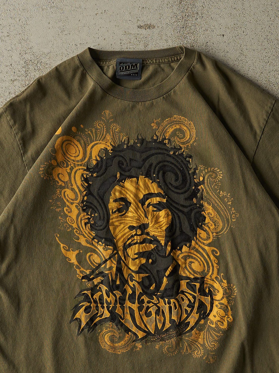 Vintage Y2K Washed Green Jimi Hendrix Tee (L/XL)