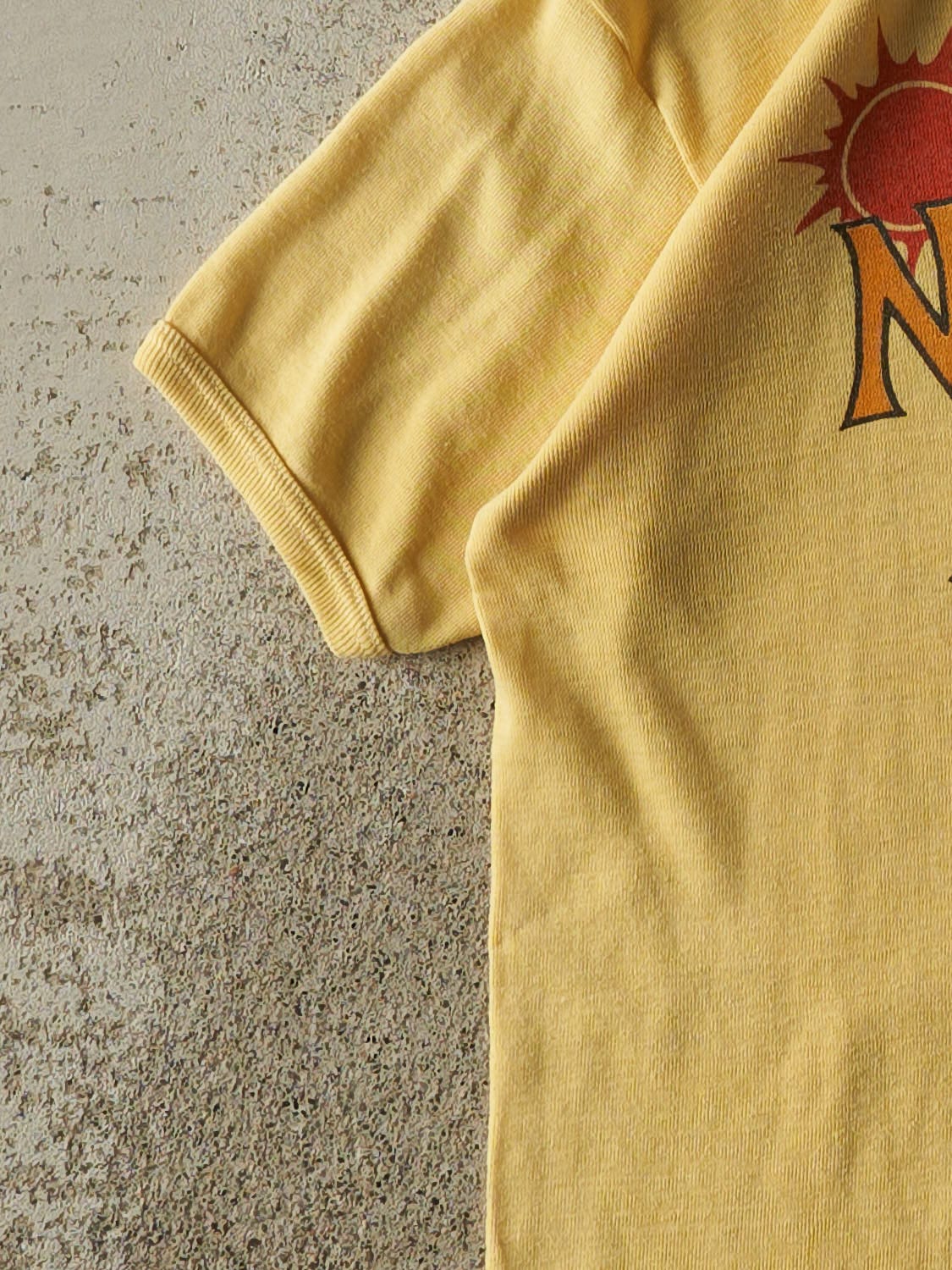 Vintage 80s Yellow New Smyrna Beach Baby Tee (XS/S)
