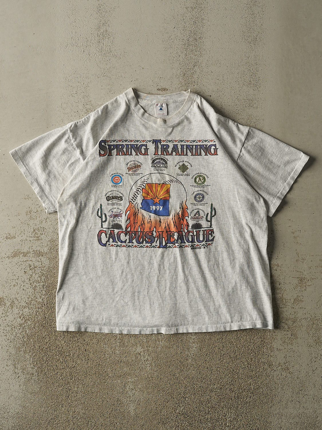 Vintage 97' Heather Grey Baseball Spring Training Tee (L/XL)
