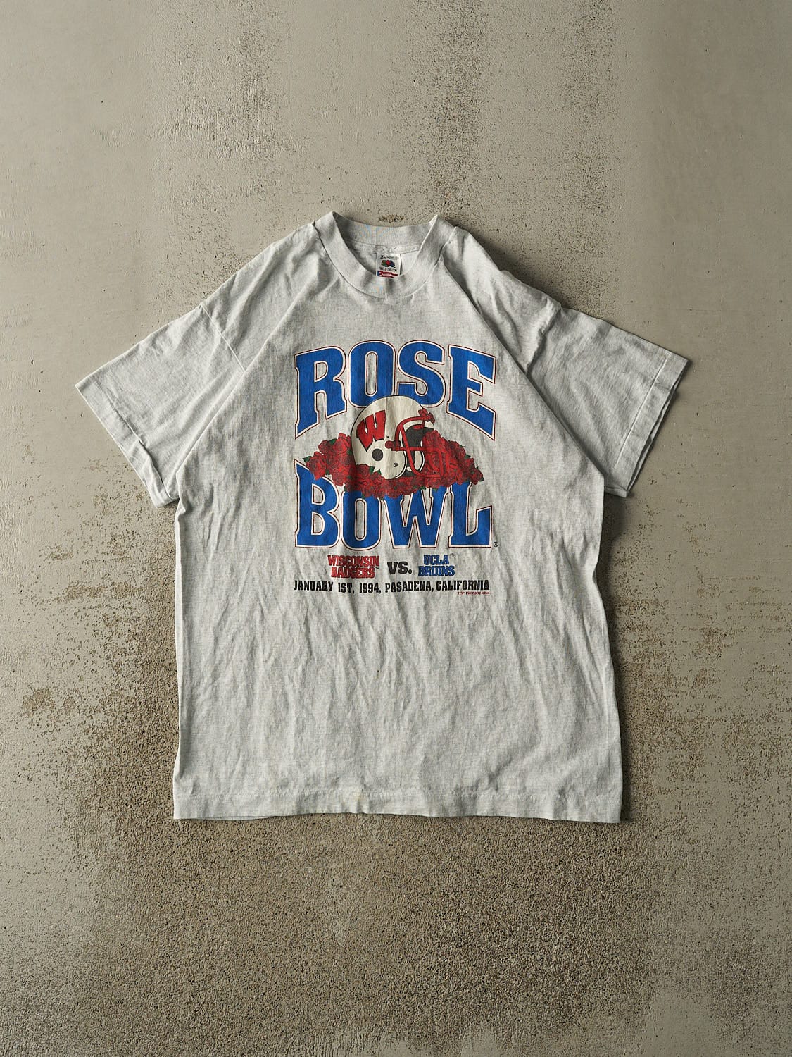 Vintage 94' Heather Grey Rose Bowl Single Stitch Tee (L/XL)