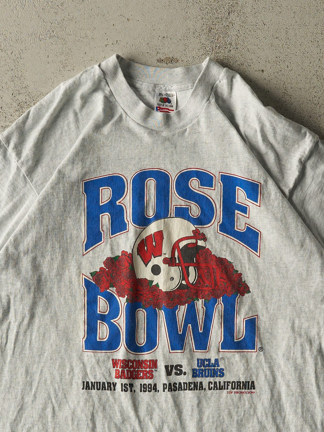 Vintage 94' Heather Grey Rose Bowl Single Stitch Tee (L/XL)