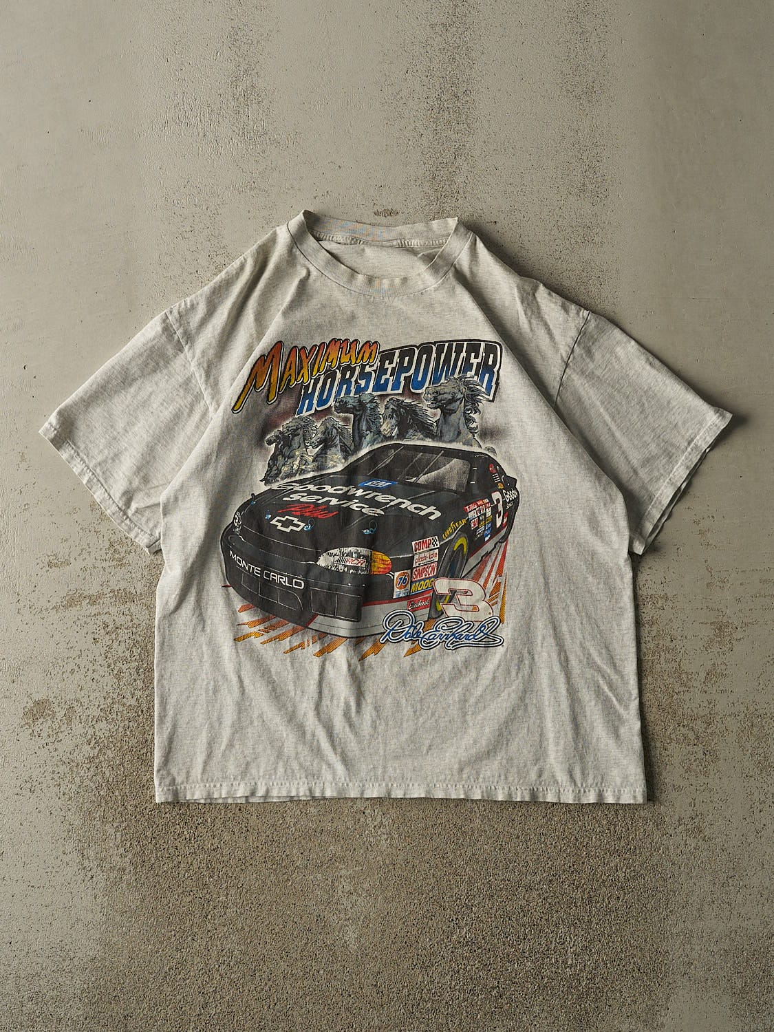 Vintage 90s Heather Grey Dale Earnhardt Nascar Racing Tee (XL)