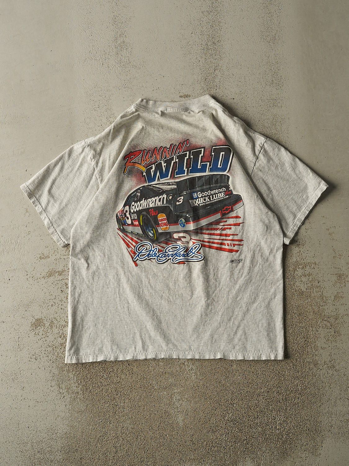 Vintage 90s Heather Grey Dale Earnhardt Nascar Racing Tee (XL)