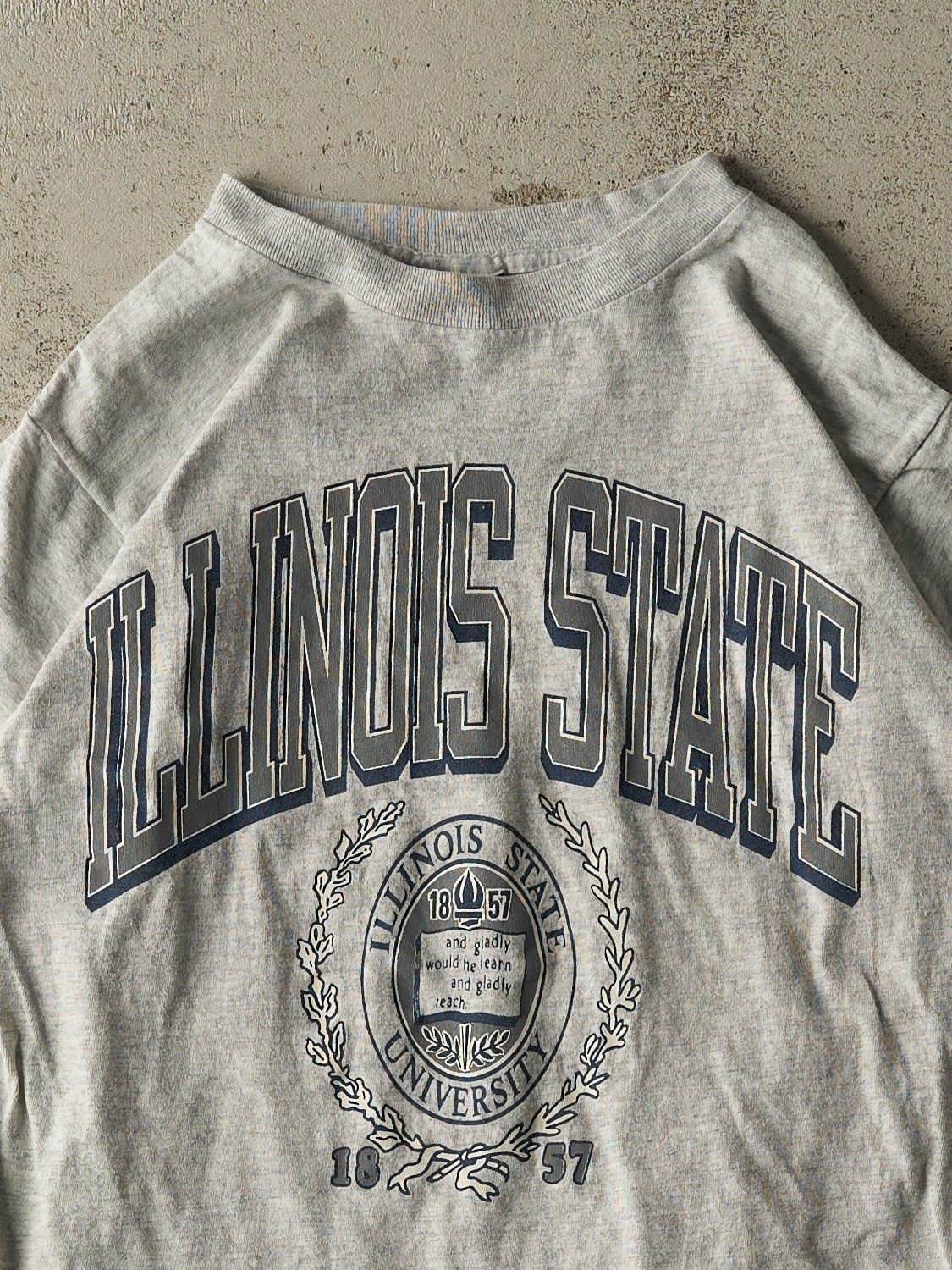 Vintage 90s Heather Grey Illinois State Tee (S/M)