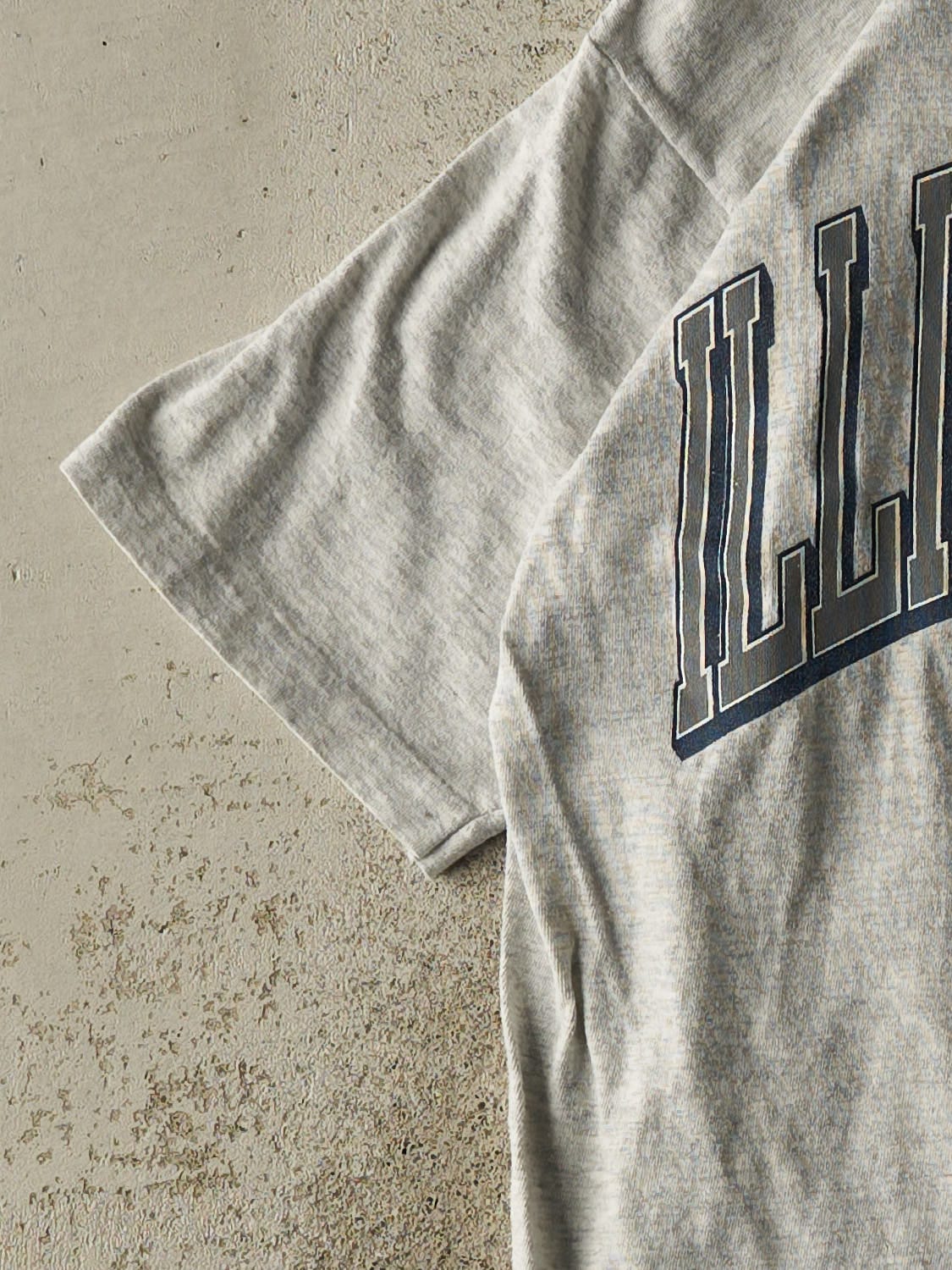 Vintage 90s Heather Grey Illinois State Tee (S/M)