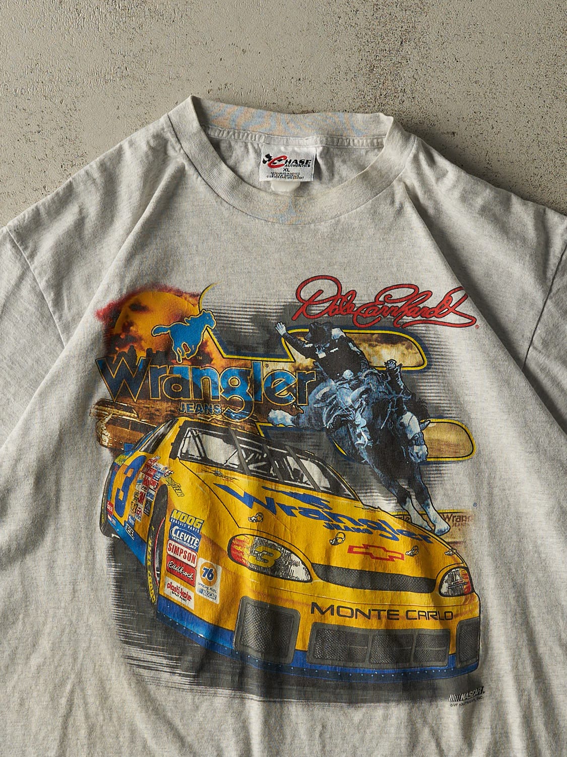 Vintage 90s Grey Dale Earnhardt Wrangler Nascar Racing Tee (XL)