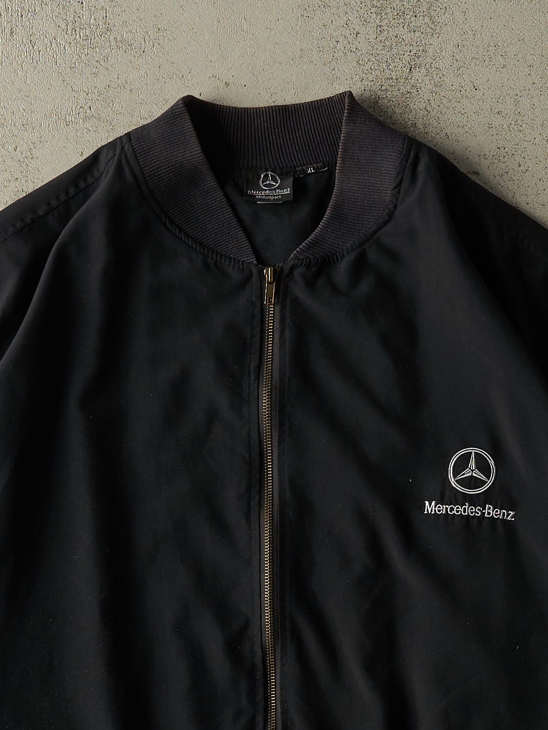 Vintage 90s Black Mercedes Benz Bomber Jacket (XL/XXL)