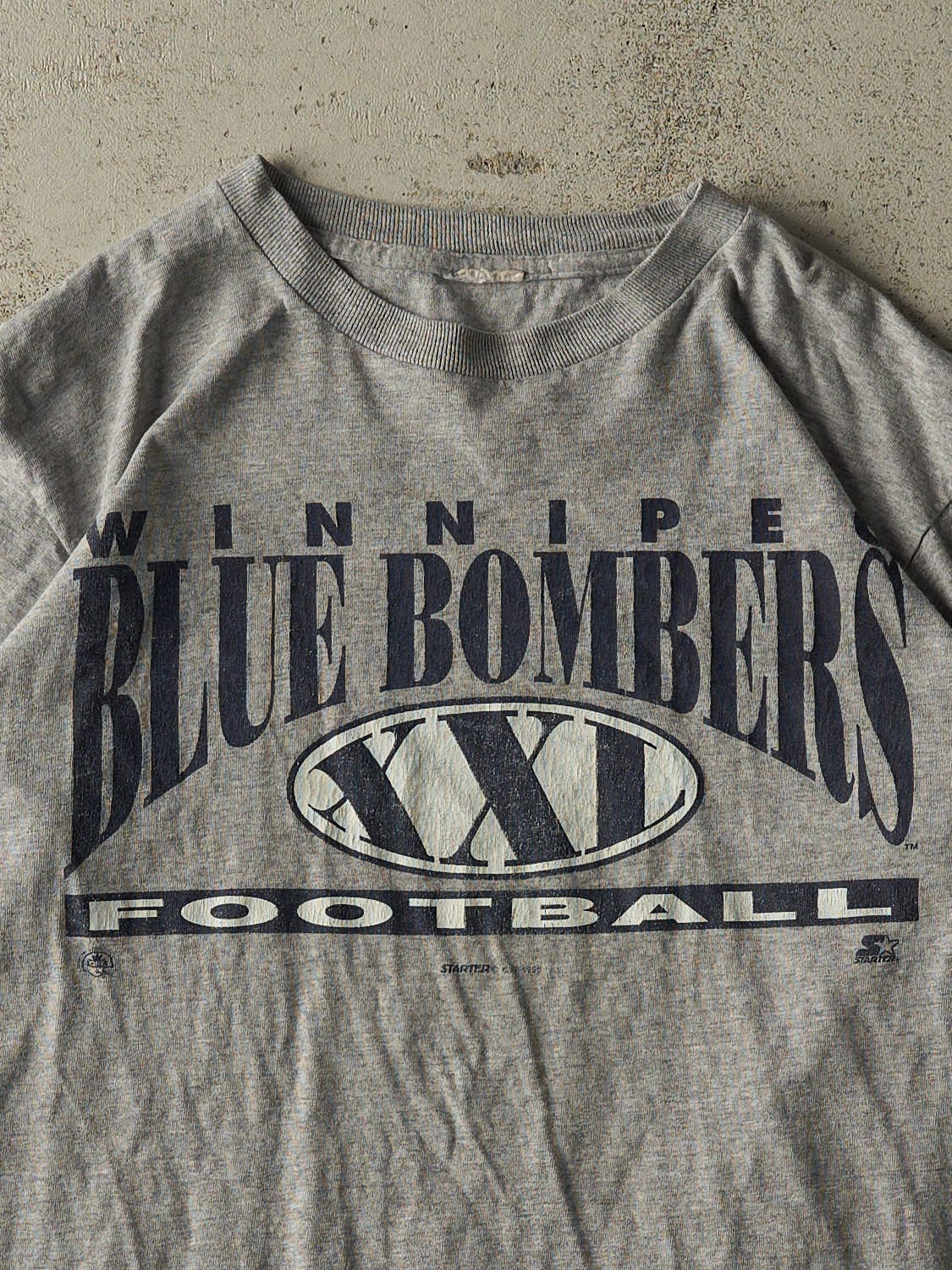 Vintage 95' Grey Starter Winnepeg Blue Bombers Tee (S/M)