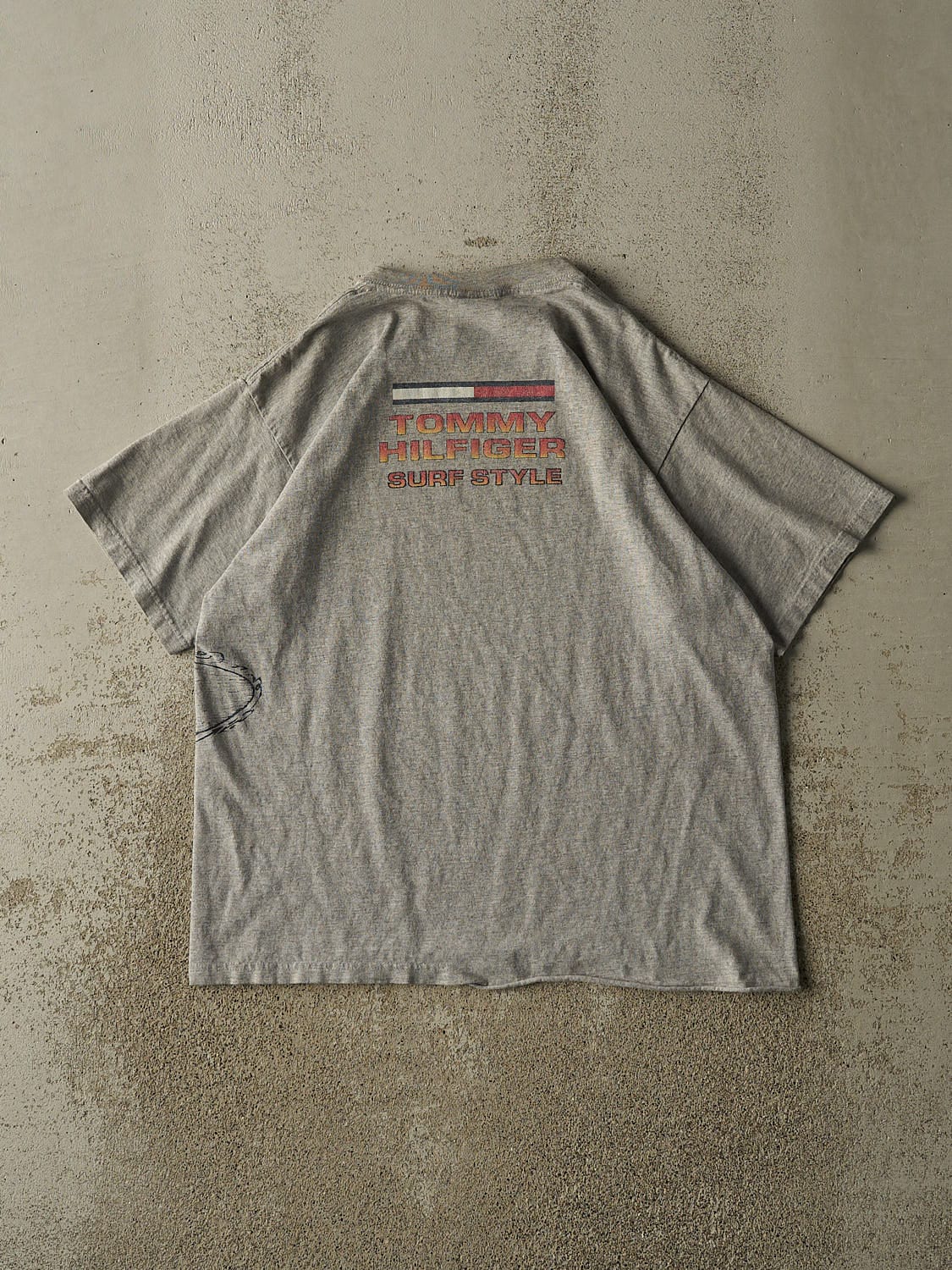 Vintage 90s Grey Tommy Hilfiger Jeans Surf Tee (M/L)