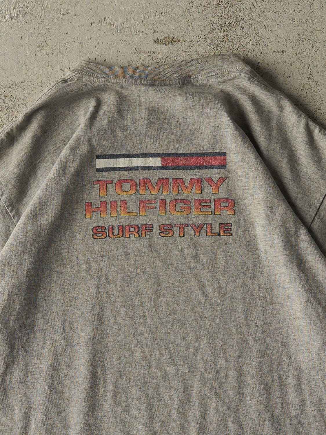 Vintage 90s Grey Tommy Hilfiger Jeans Surf Tee (M/L)