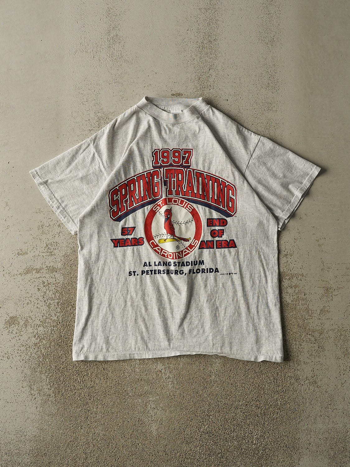 Vintage 97' Heather Grey St Louis Cardinals Spring Training Tee (M/L)