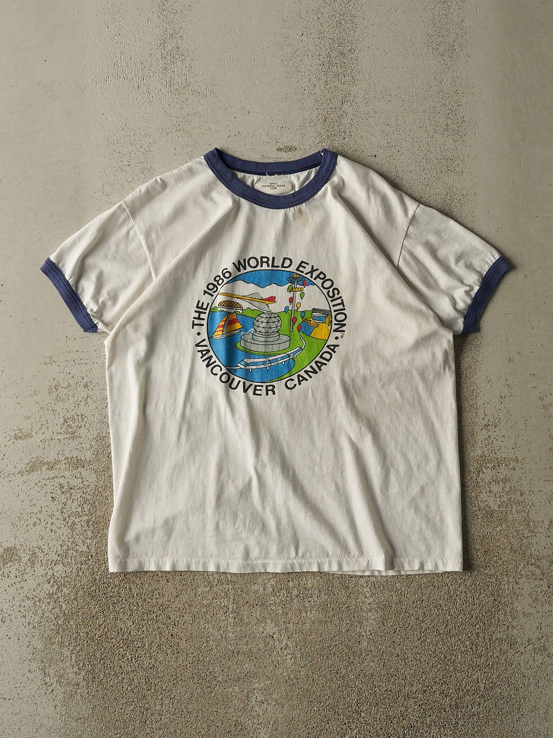 Vintage 86' White World Expo Ringer Tee (M/L)