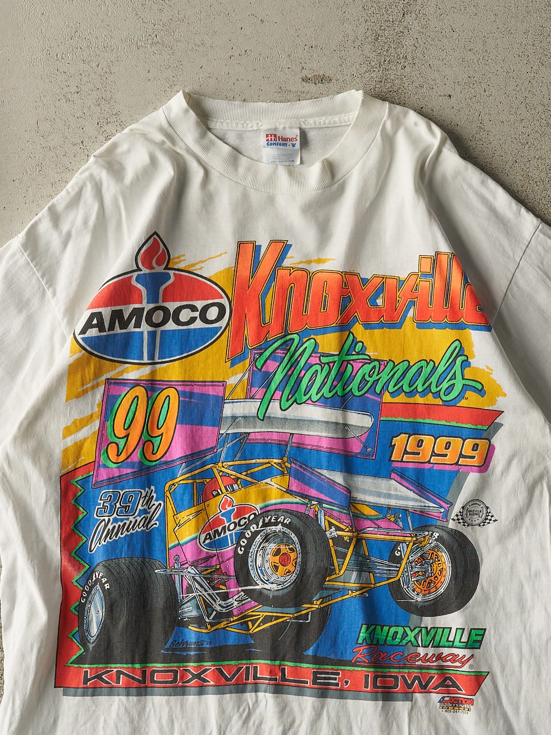 Vintage 99' White Knoxville Nationals Racing Tee (XL/XXL)
