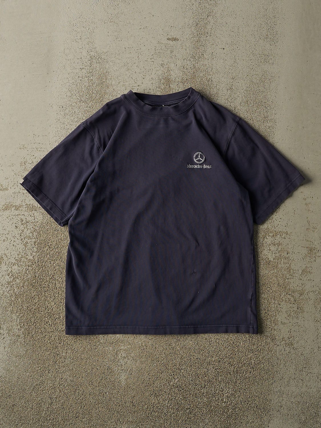 Vintage 90s Navy Blue Mercedes Benz Embroidered Tee (S/M)