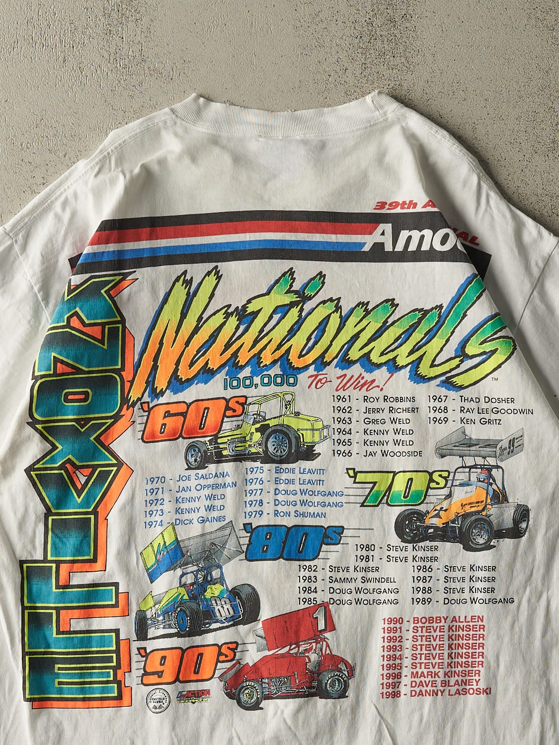 Vintage 99' White Knoxville Nationals Racing Tee (XL/XXL)